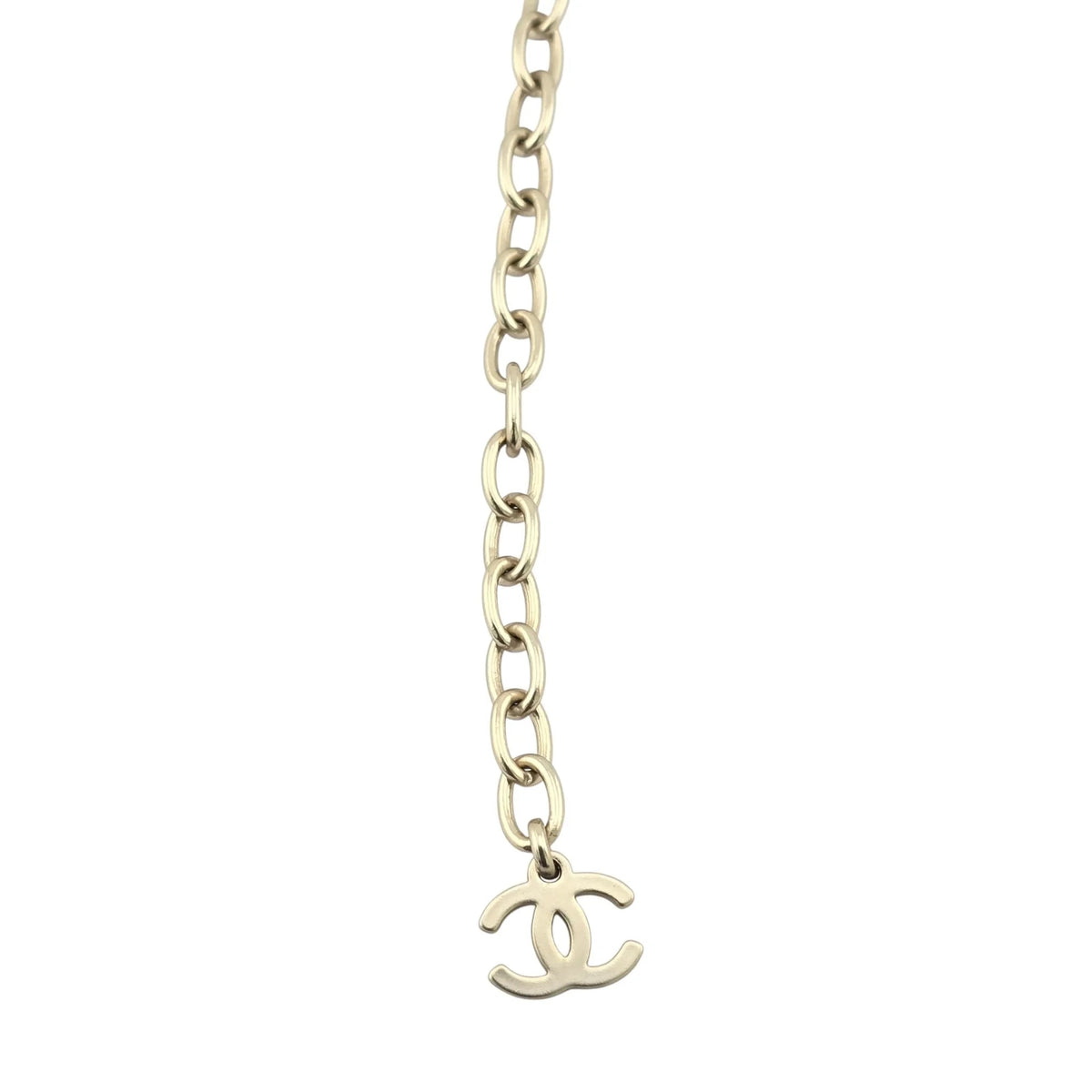 Chanel Crystal CC Logo Necklace Gold CHANEL