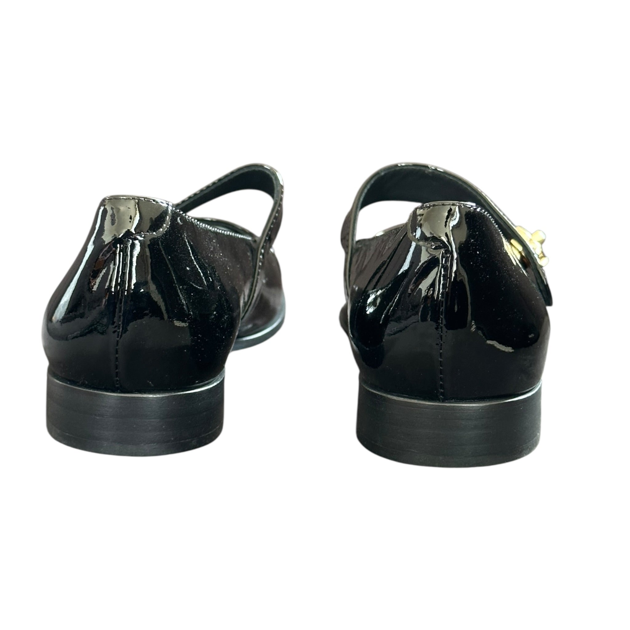 Chanel Patent Calfskin Mary Janes Flats 39 Black CHANEL