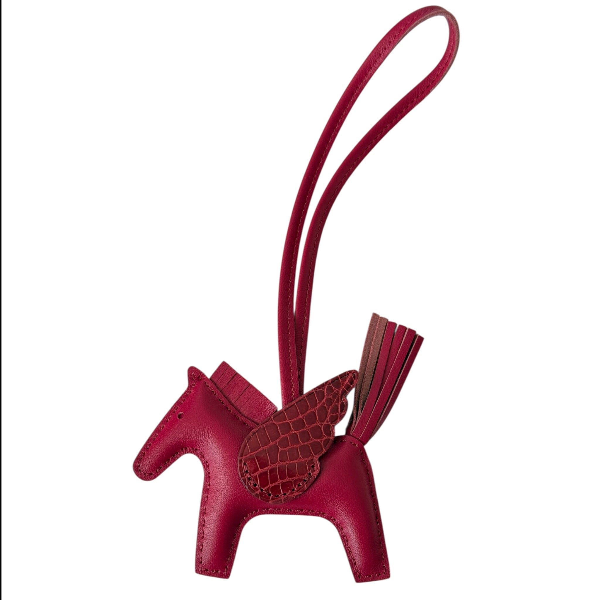 Hermès Rodeo Pegase Rubis Leather and Alligator Touch PM Charm Bag HERMES