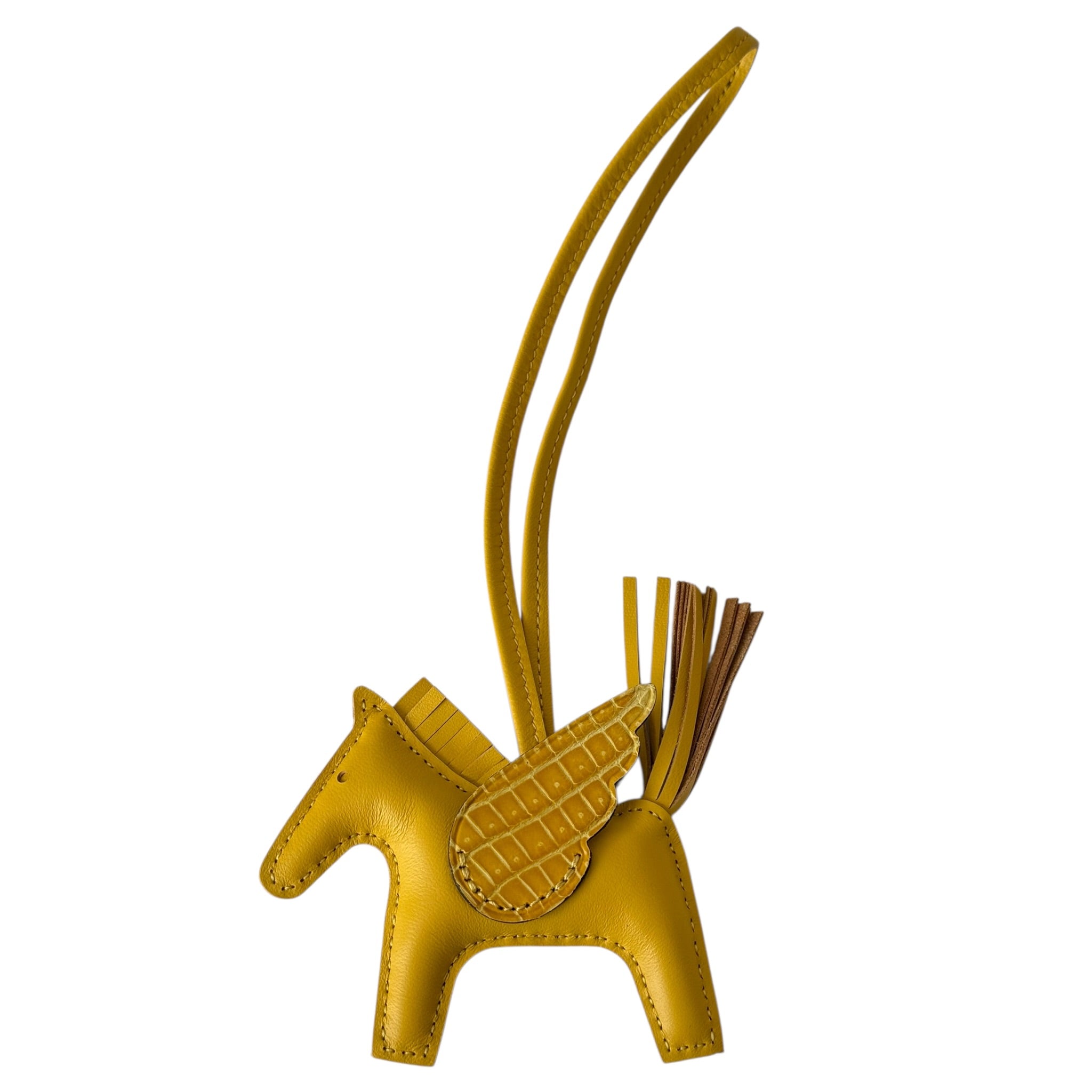 Hermès Rodeo Pegase Jaune Ambre Leather and Alligator Touch PM Charm Bag HERMES