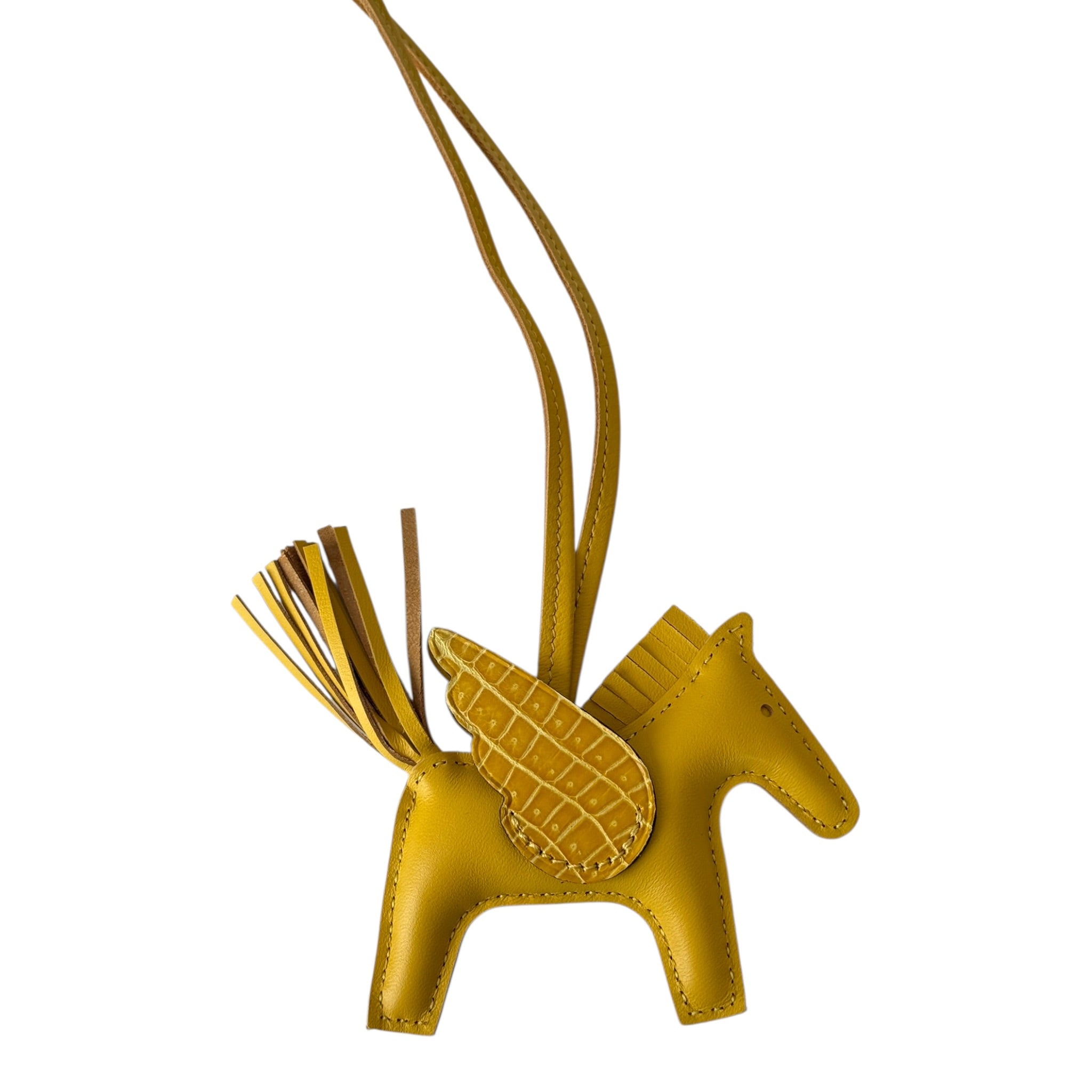 Hermès Rodeo Pegase Jaune Ambre Leather and Alligator Touch PM Charm Bag HERMES