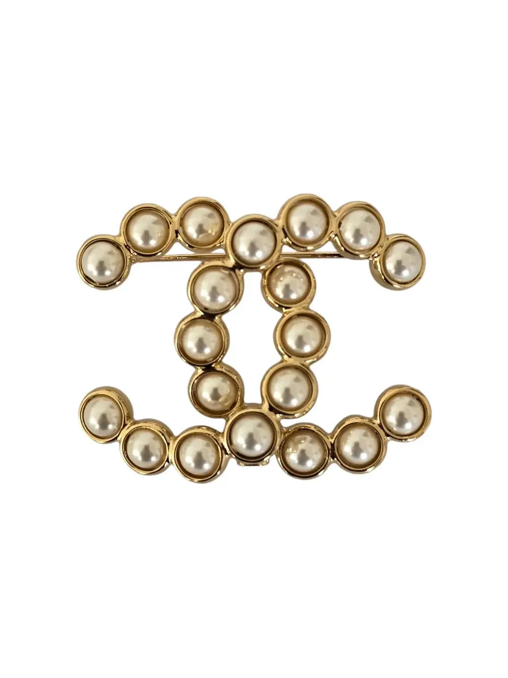 Chanel CC Gold and Faux Pearl Brooch 2024 CHANEL