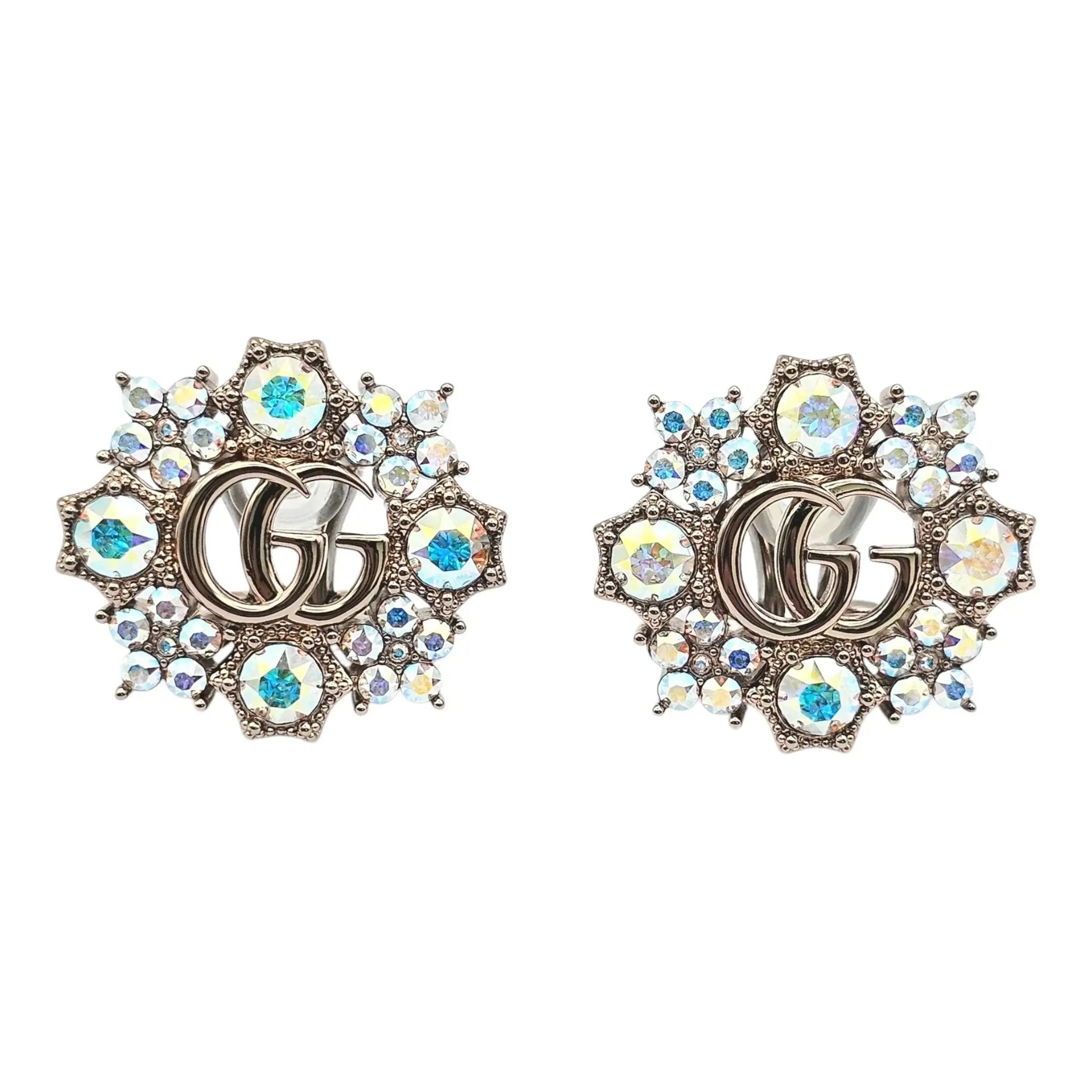 GUCCI GG Crystal Flower Earrings 2023 GUCCI