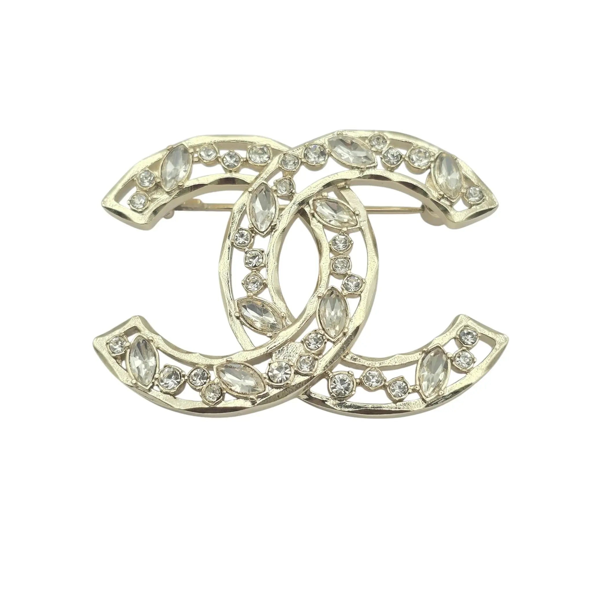 Chanel CC Gold/Crystal Brooch 2020 CHANEL