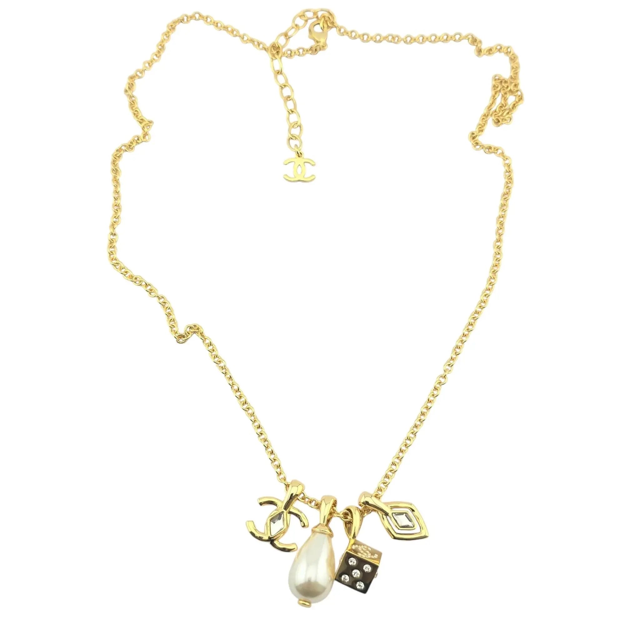 hanel CC Charms Gold Necklace 2023 CHANEL