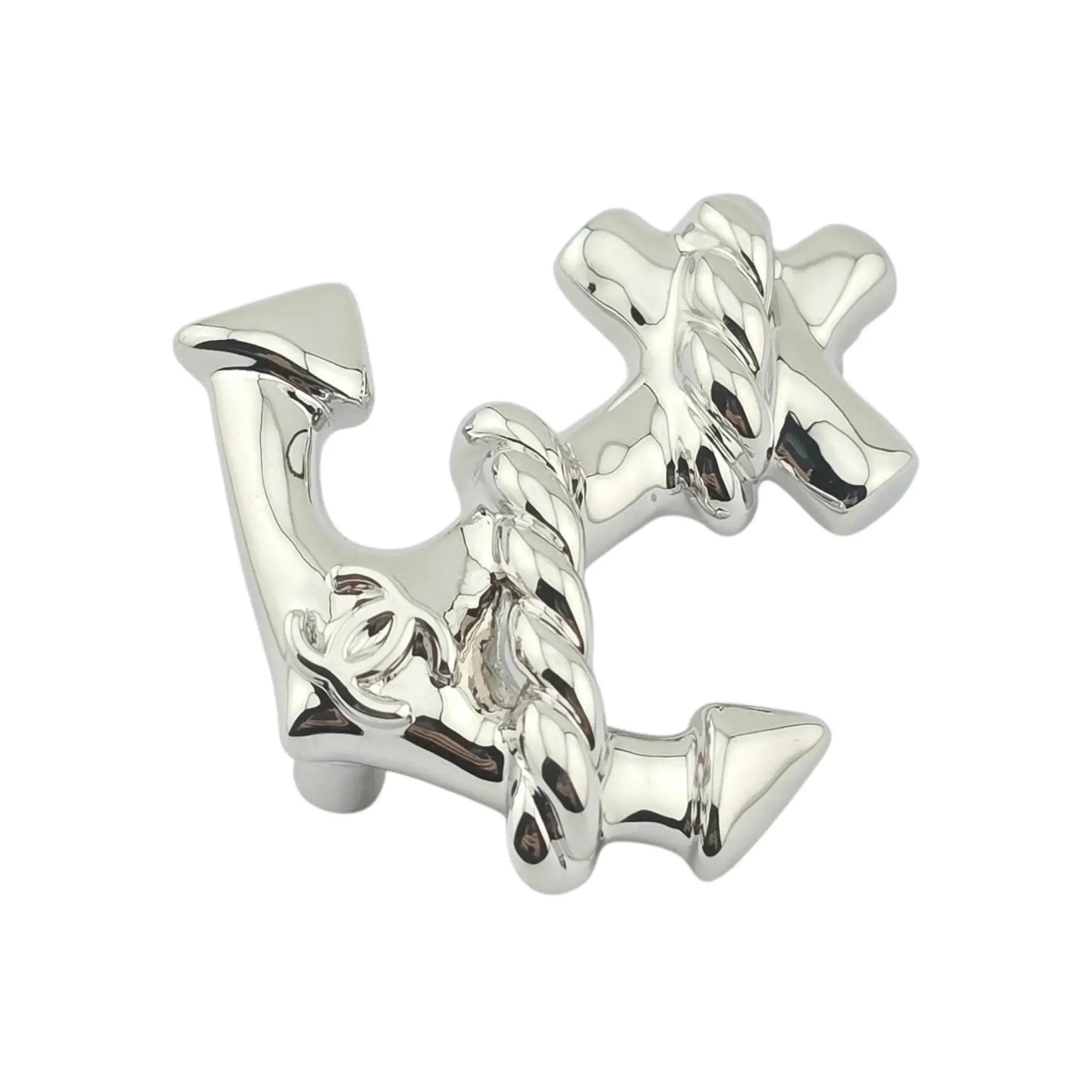 Chanel CC Silver Anchor Brooch 2025 CHANEL