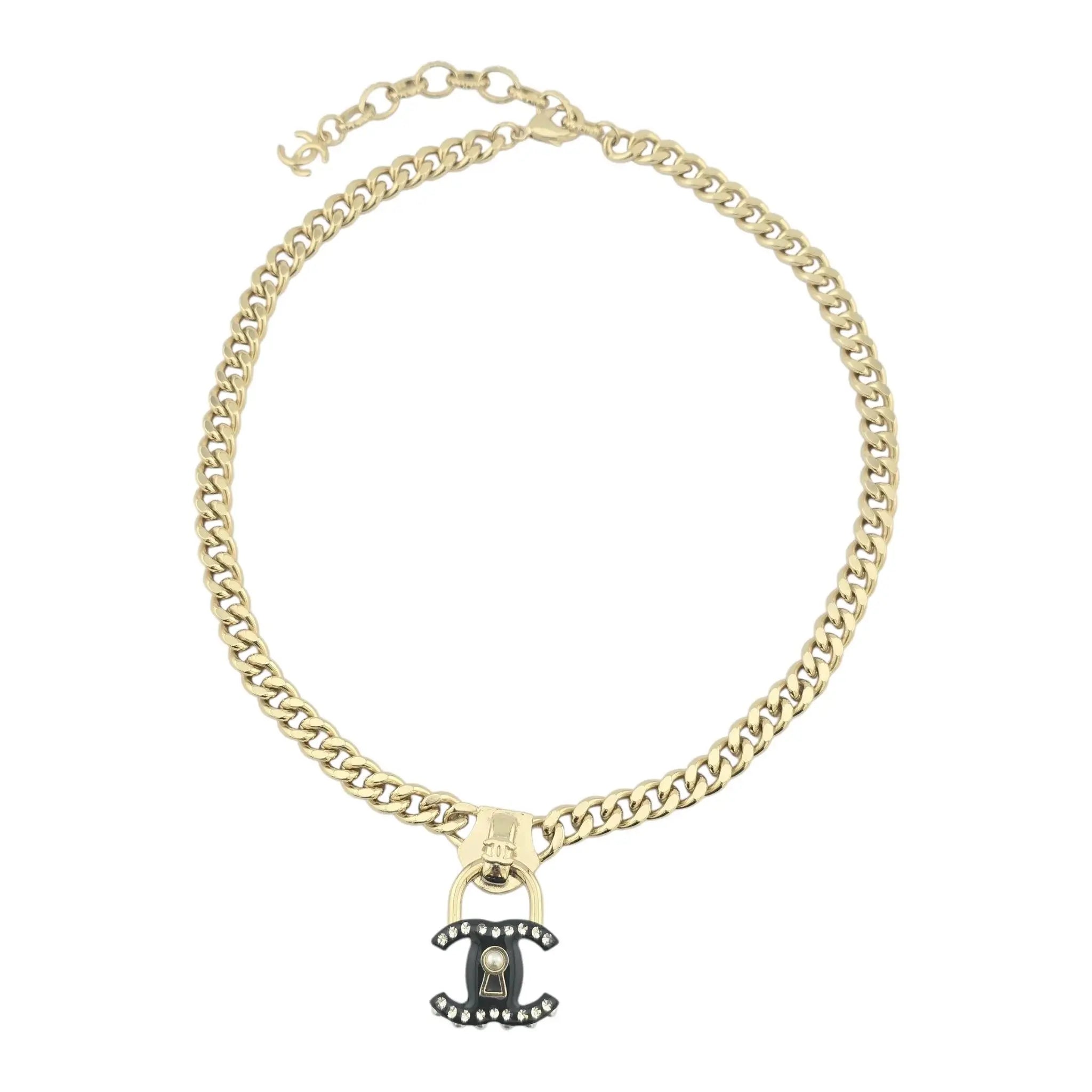 Chanel CC Crystal Padlock Necklace 2022 CHANEL