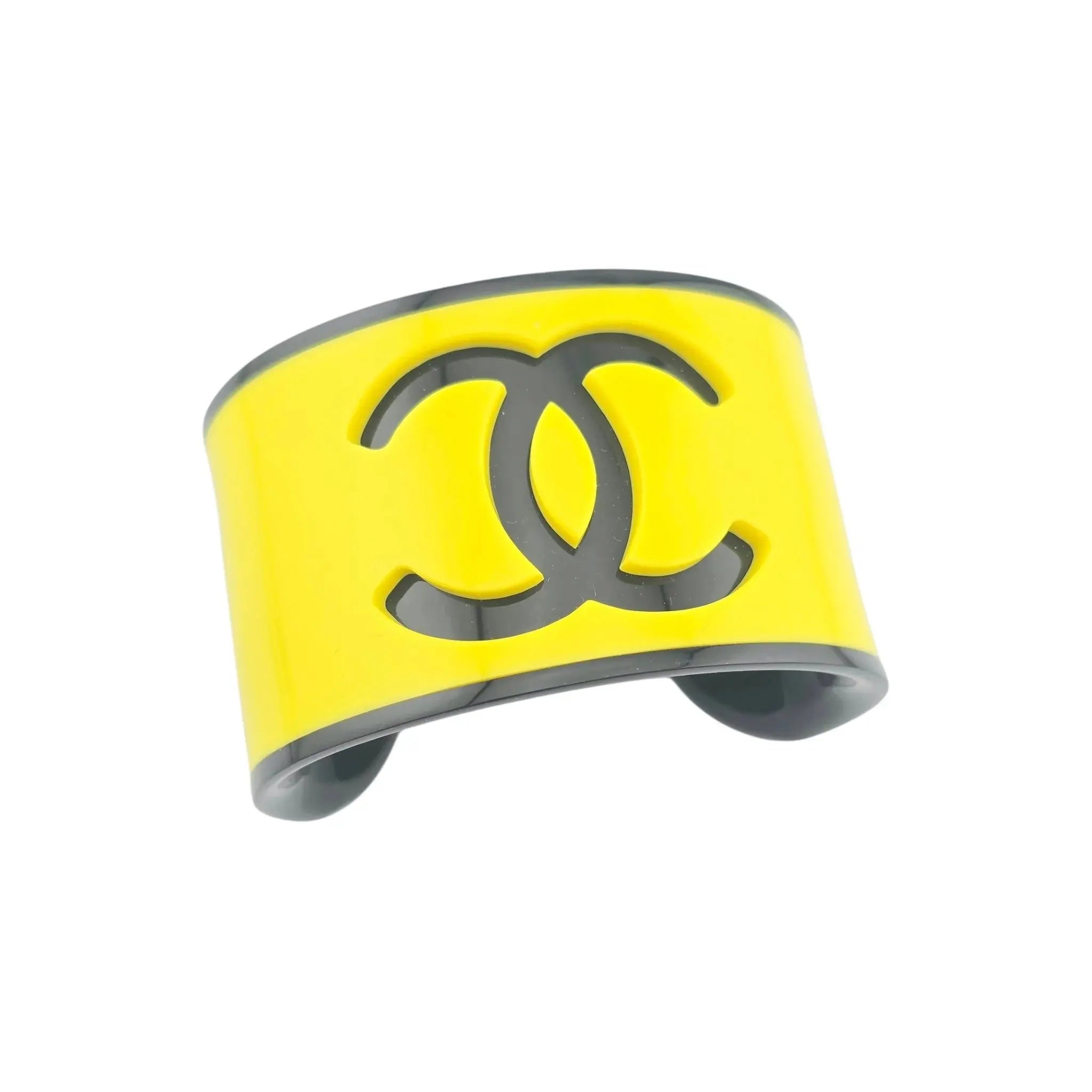 Chanel CC Resin Yellow Bangle B23 CHANEL