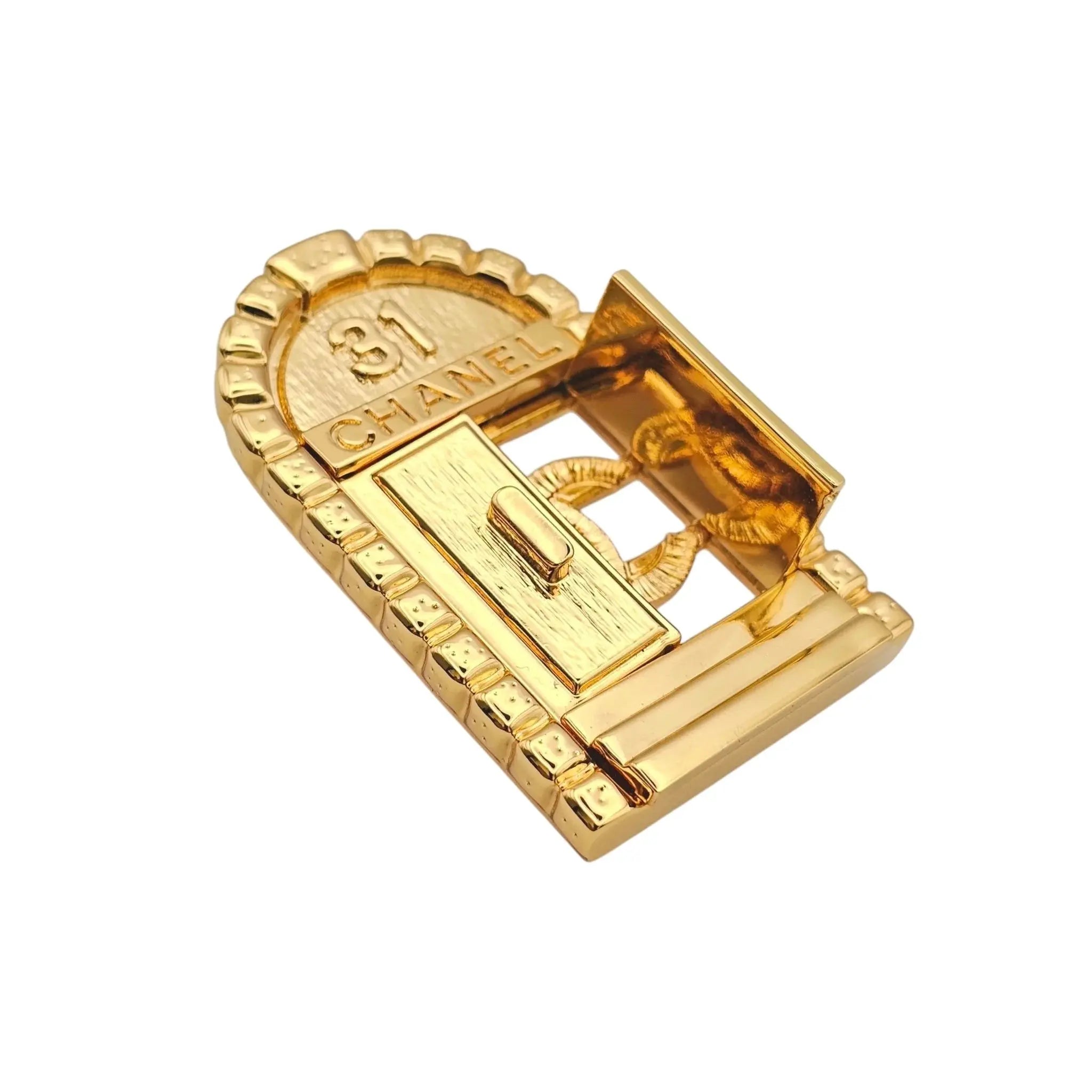 Chanel CC 31 Rue Cambon Door Brooch Gold CHANEL