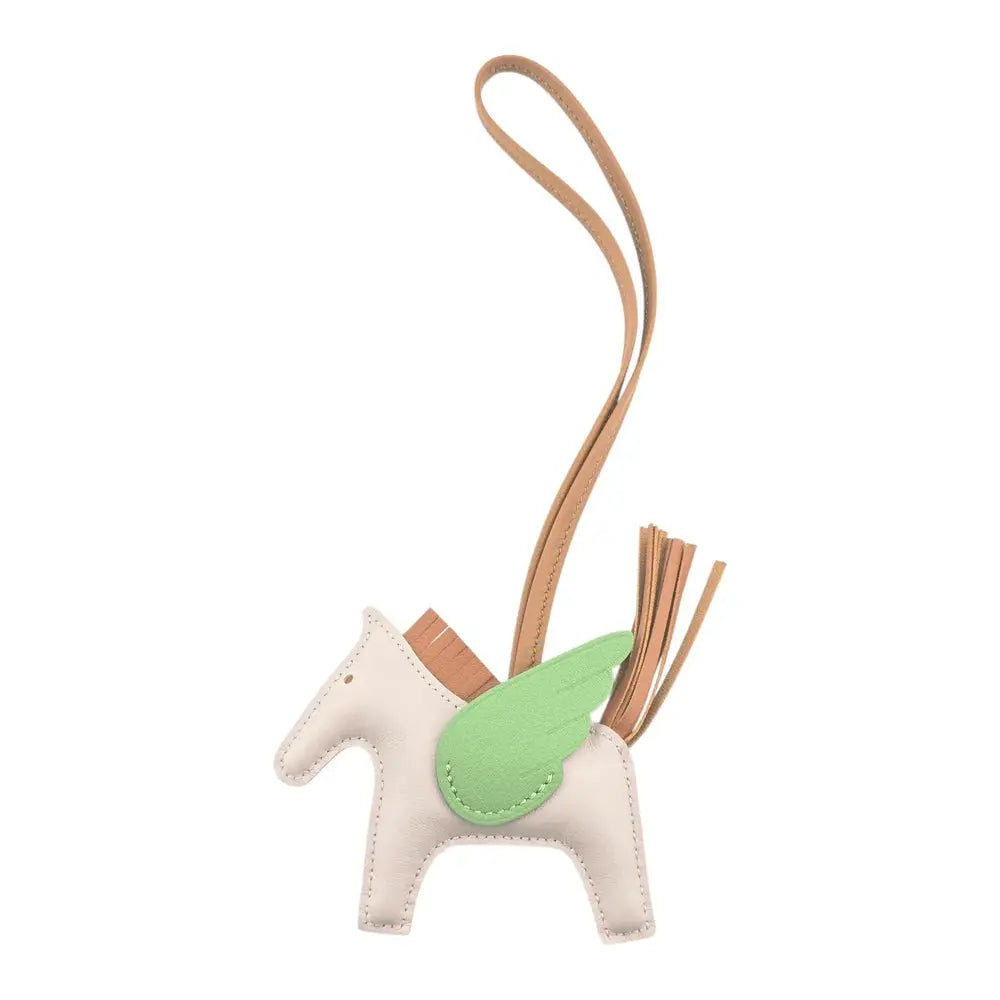 Hermès Pegase Rodeo Bag Charm PM Mauve Pale/Vert Criquet/Gold HERMES