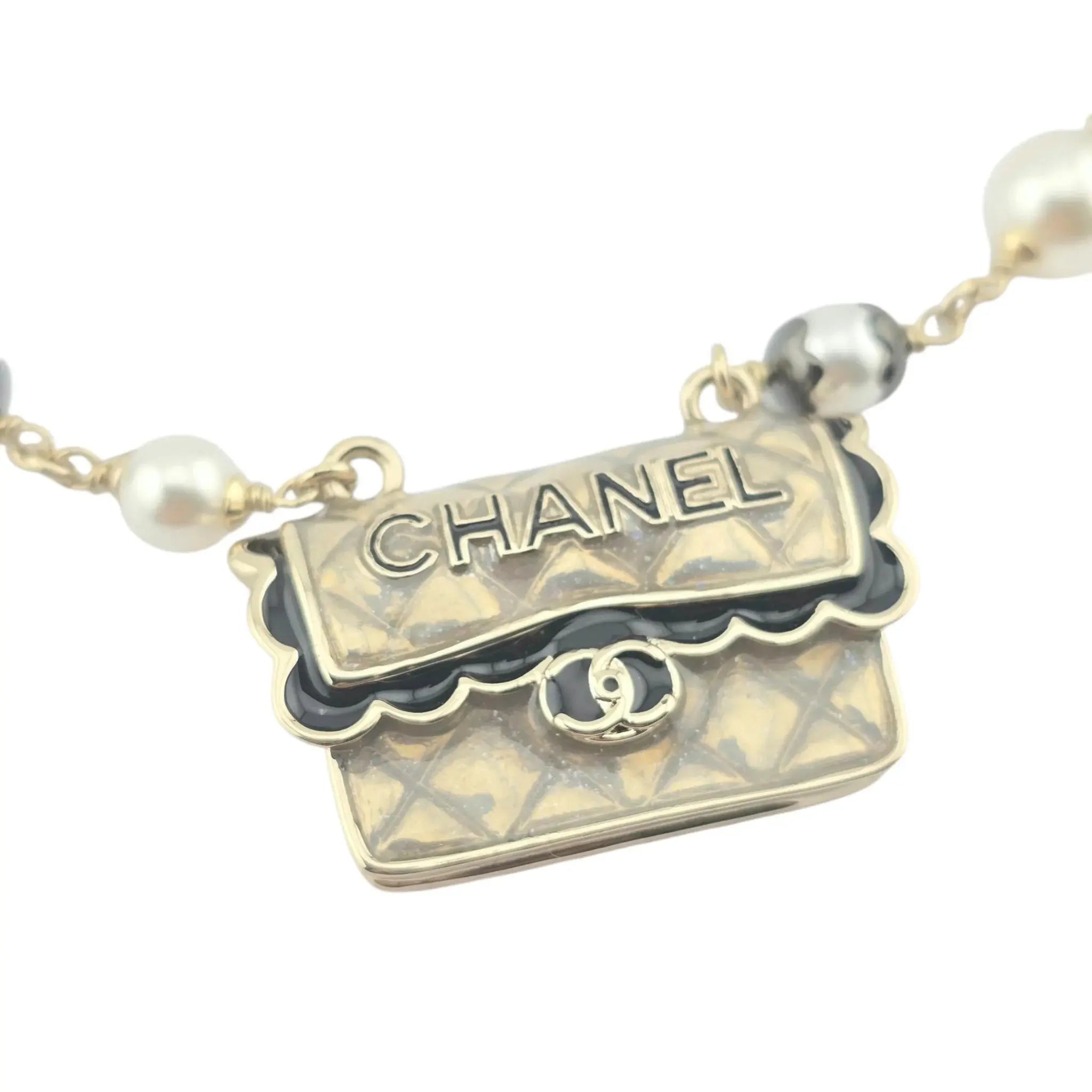 Chanel CC Logo Matelasse Bag Necklace 2024 CHANEL