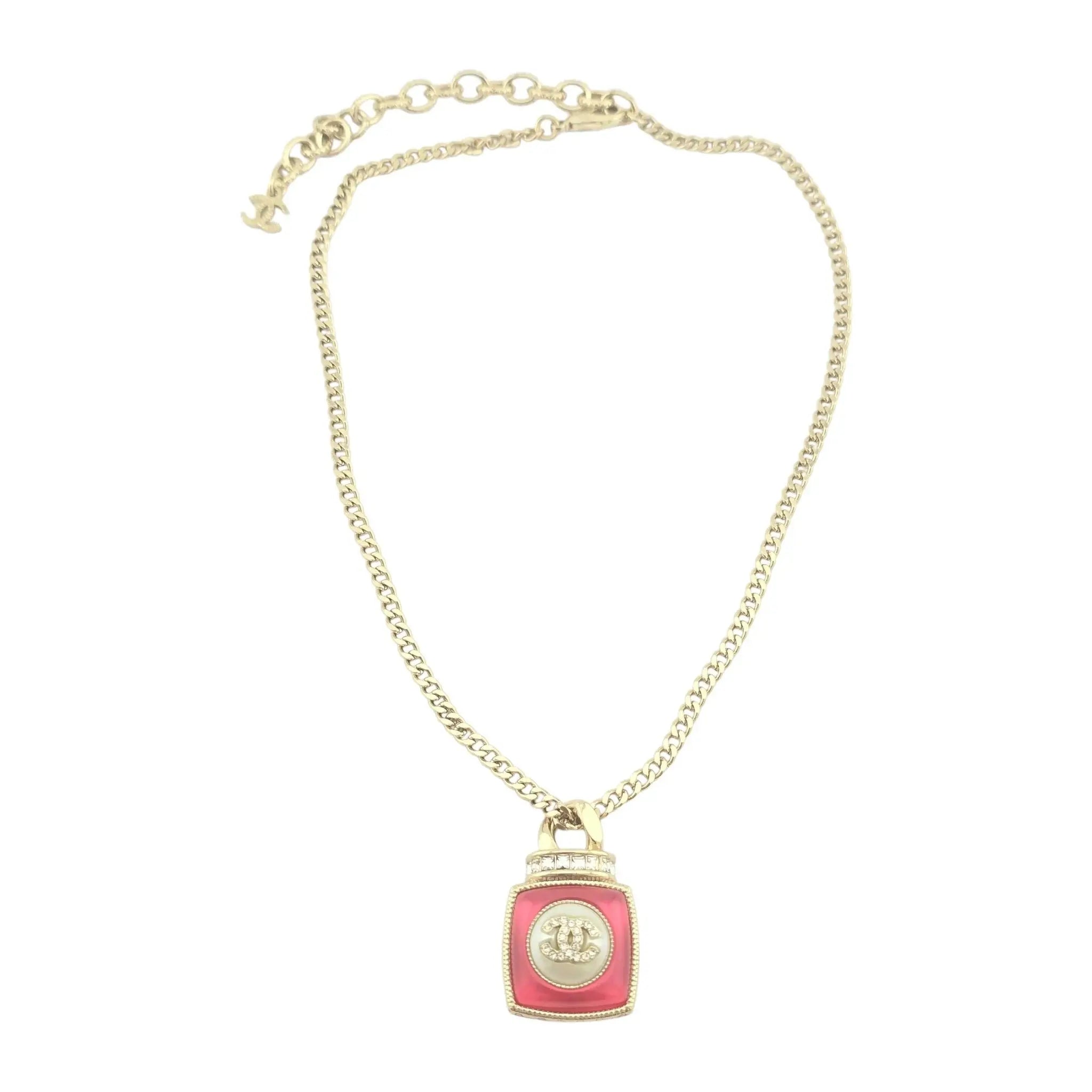 Chanel CC Red Pendant Necklace 2022 CHANEL