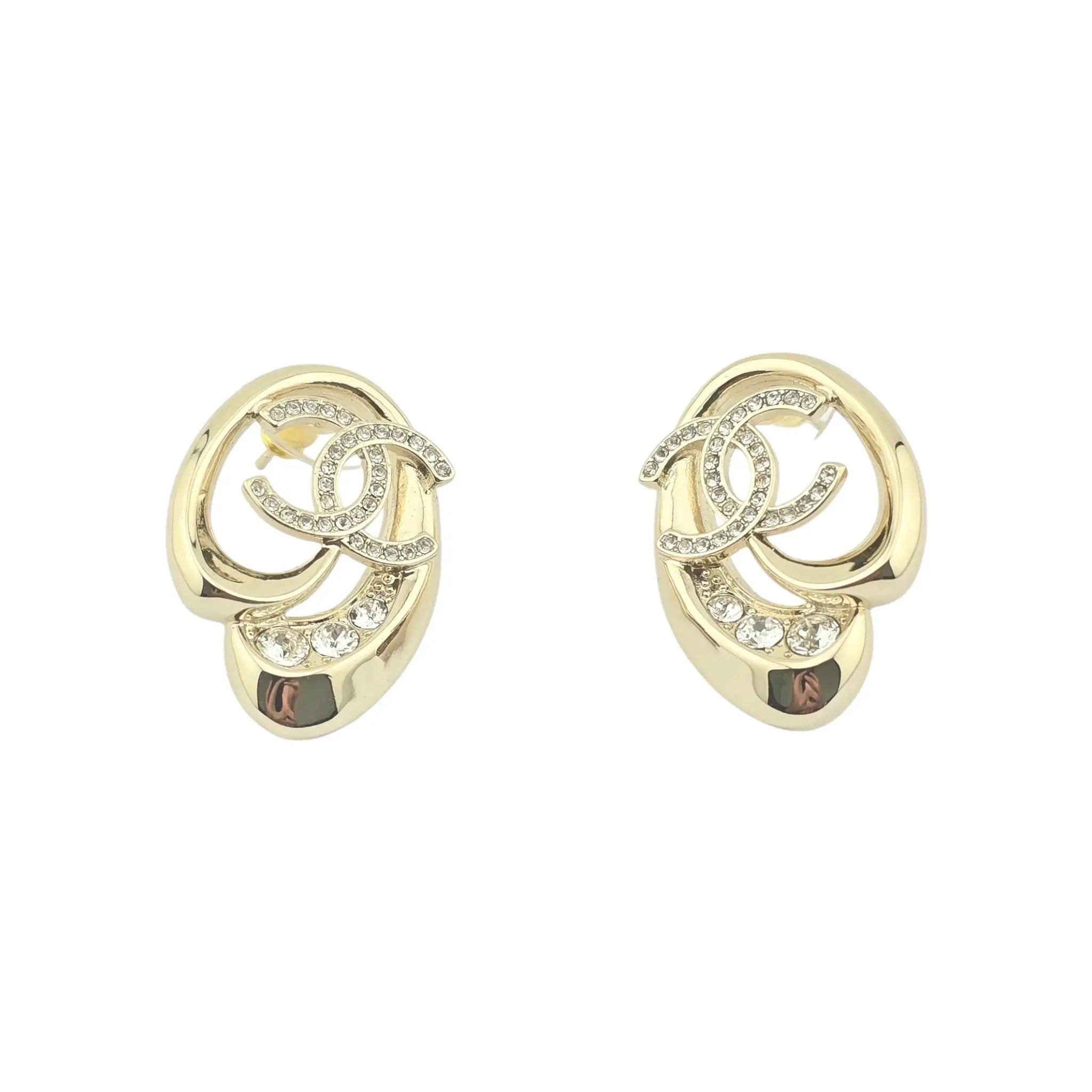 Chanel CC Crystal Stud Earrings 2023 CHANEL