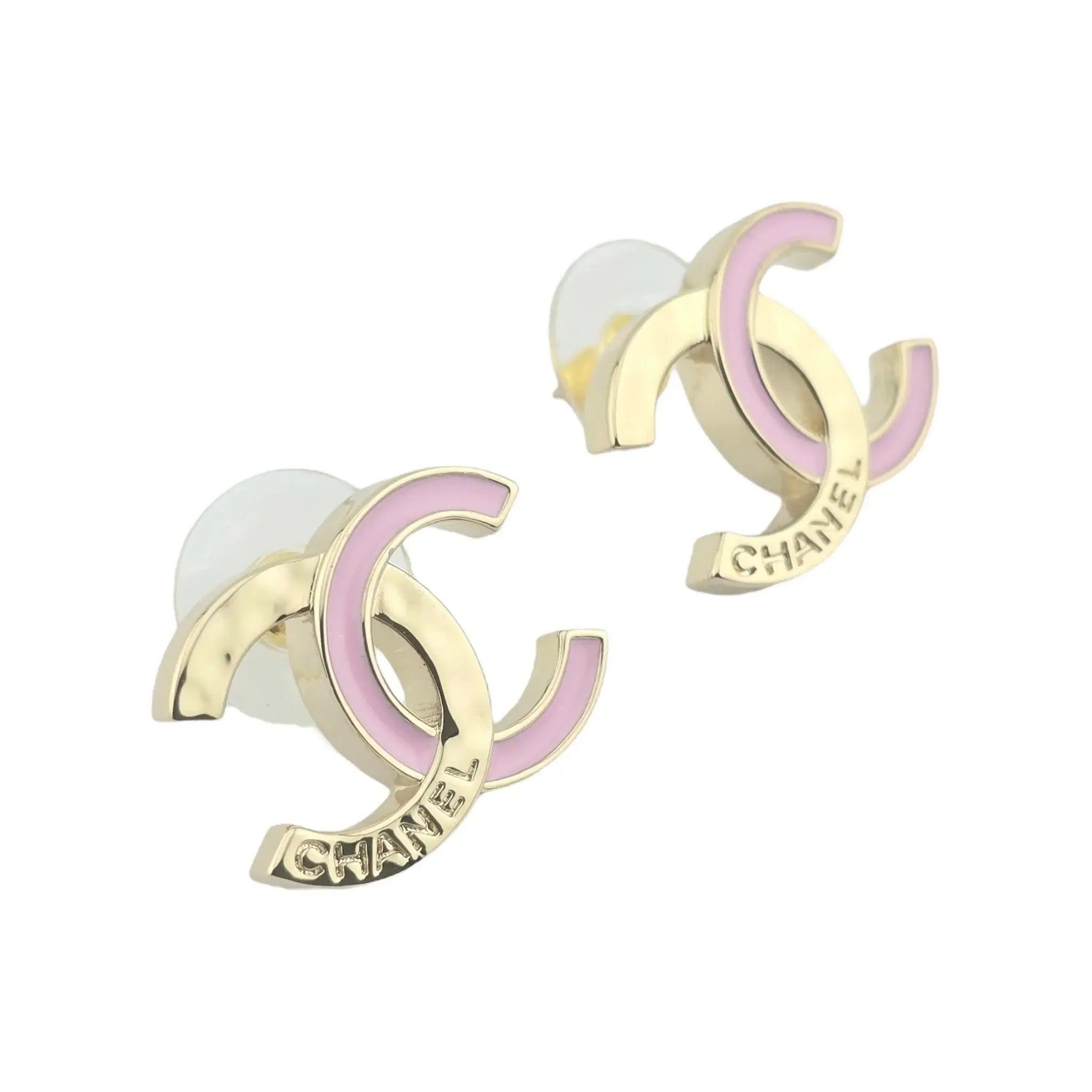 Chanel CC Pink Gold Stud Earrings 2024 CHANEL