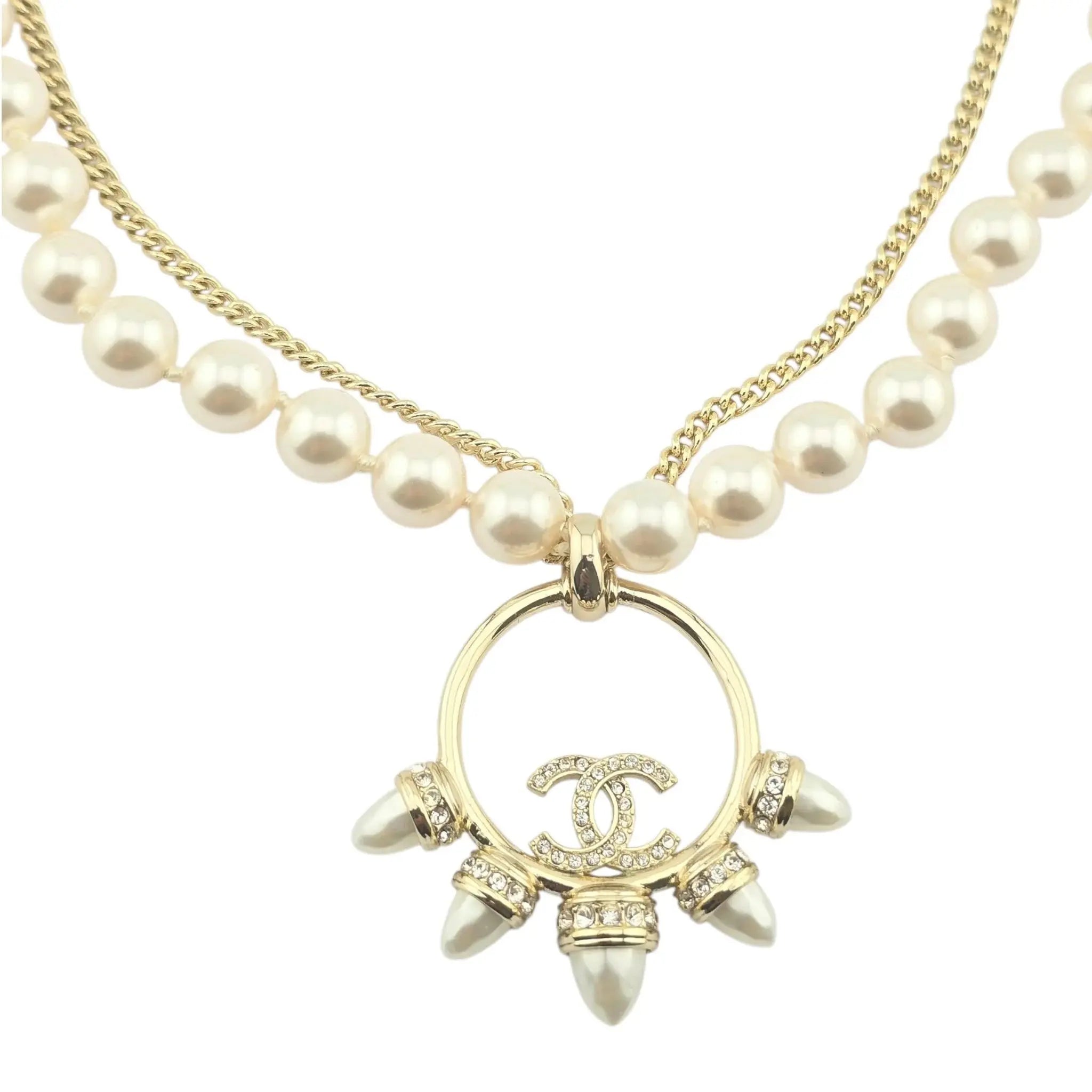 Chanel CC Coco Faux Pearl Crystal Necklace 2022 CHANEL