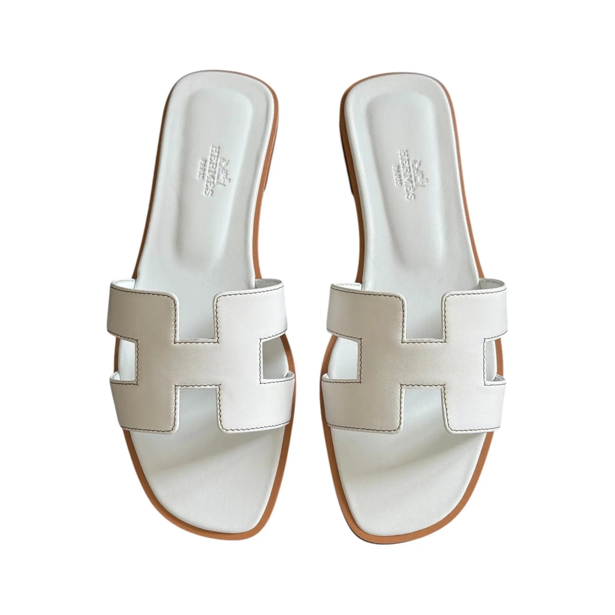 Hermes Oran Sandal White Blanc - 39 UK 6 HERMES