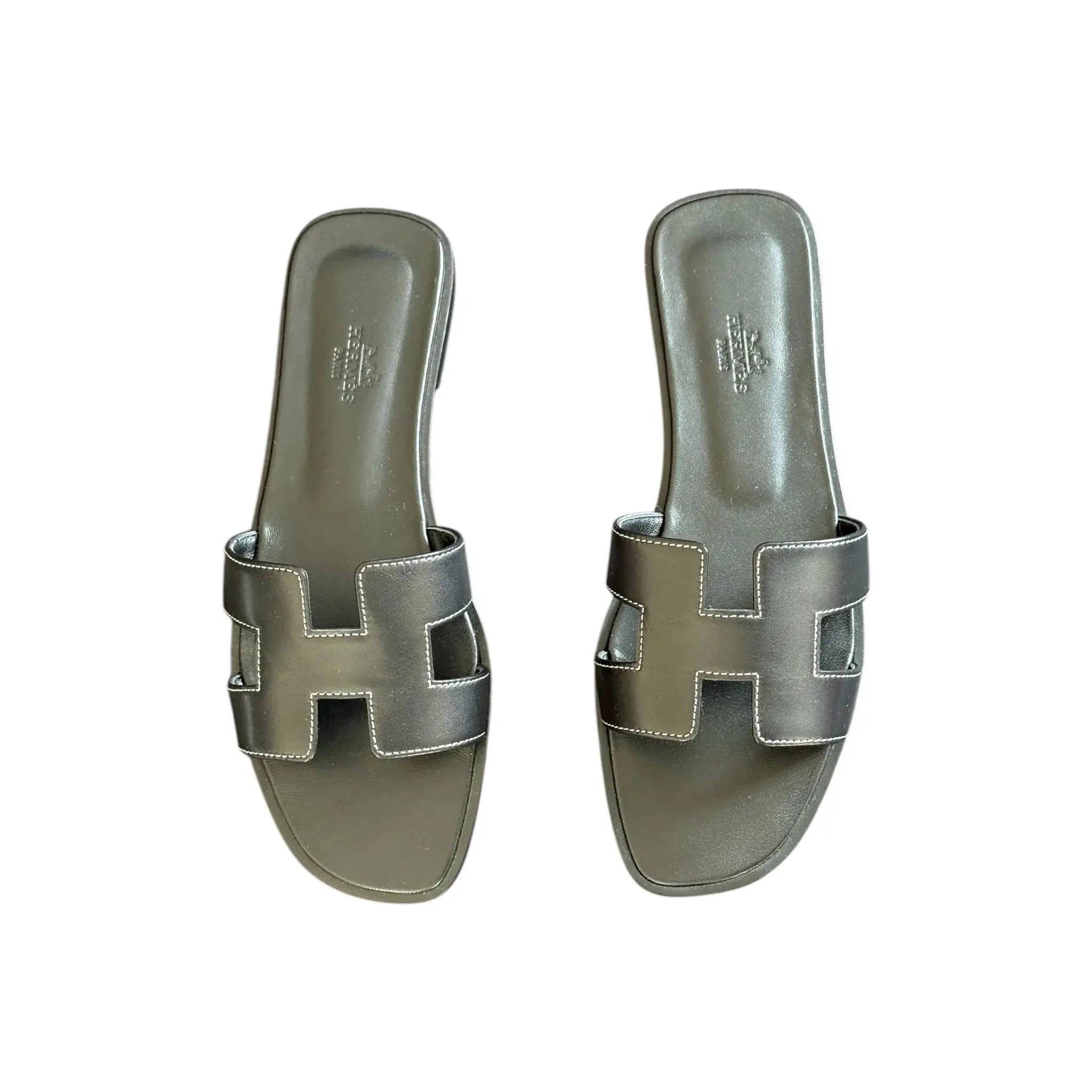 Hermes Oran Sandal Black Noir - 39 UK 6 HERMES