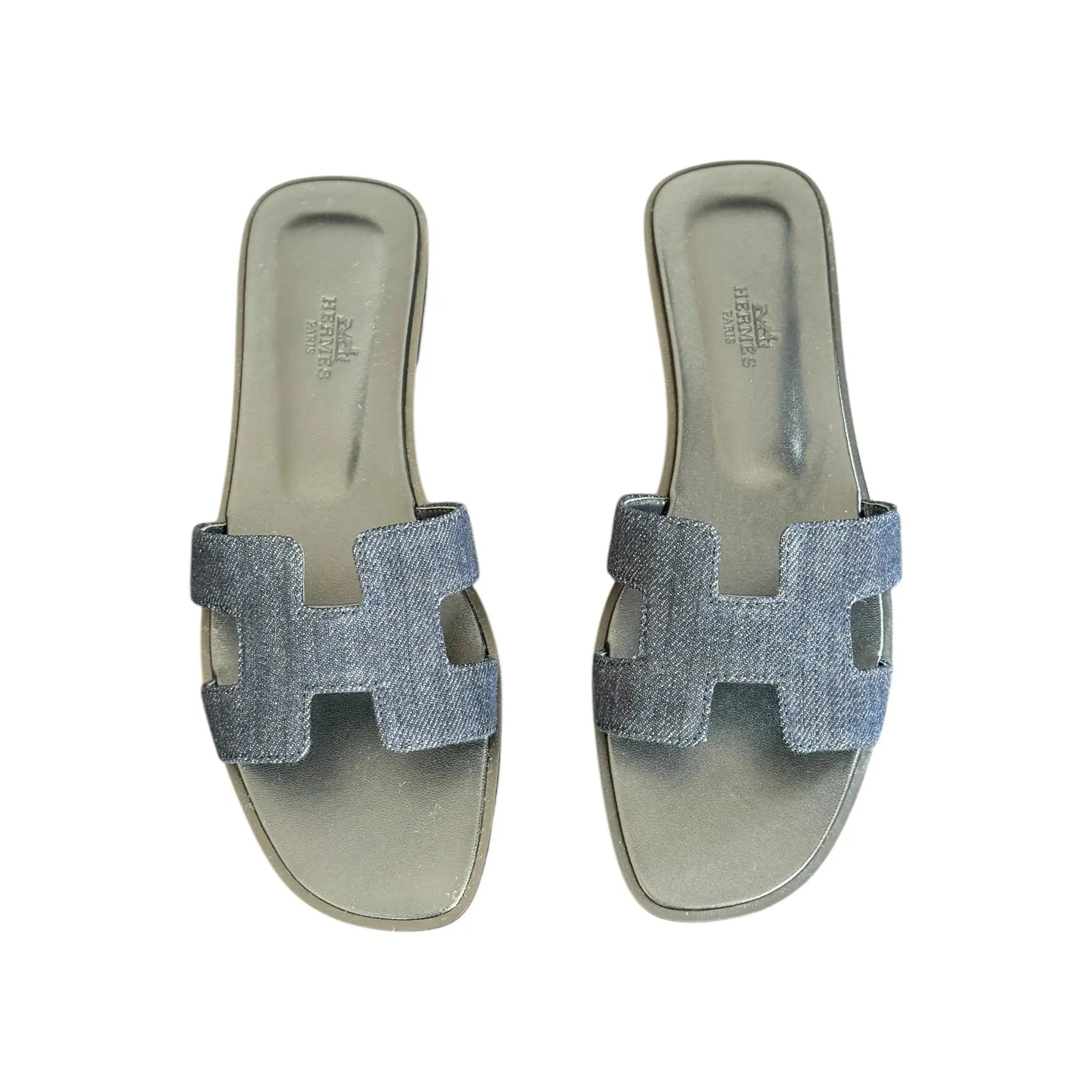 Hermes Oran Sandal Bleu Brut Denim 39 UK 6 HERMES