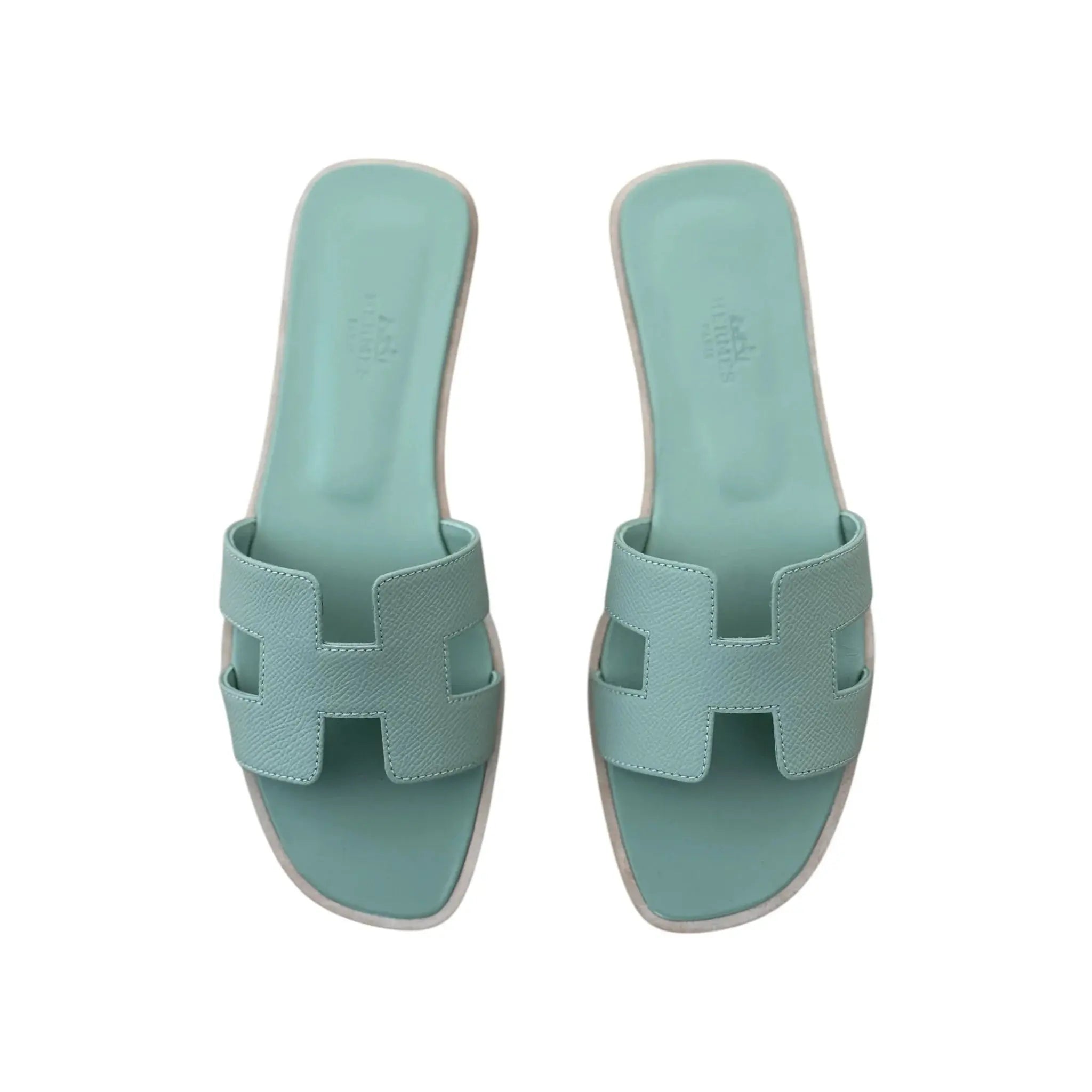Hermes Oran Sandal Epsom Vert Jade Epsom 39 UK6 HERMES