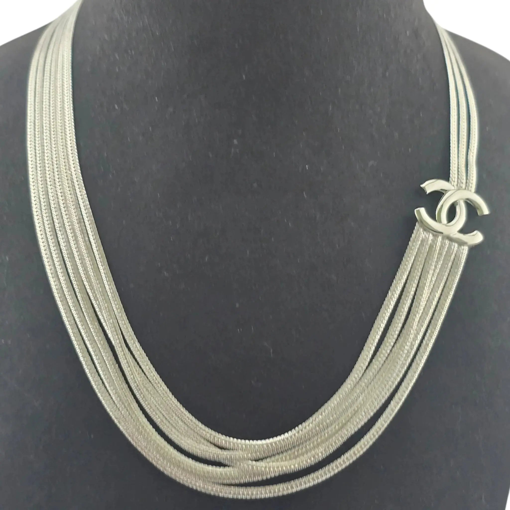 Chanel CC Silver Layer Necklace 2022 CHANEL