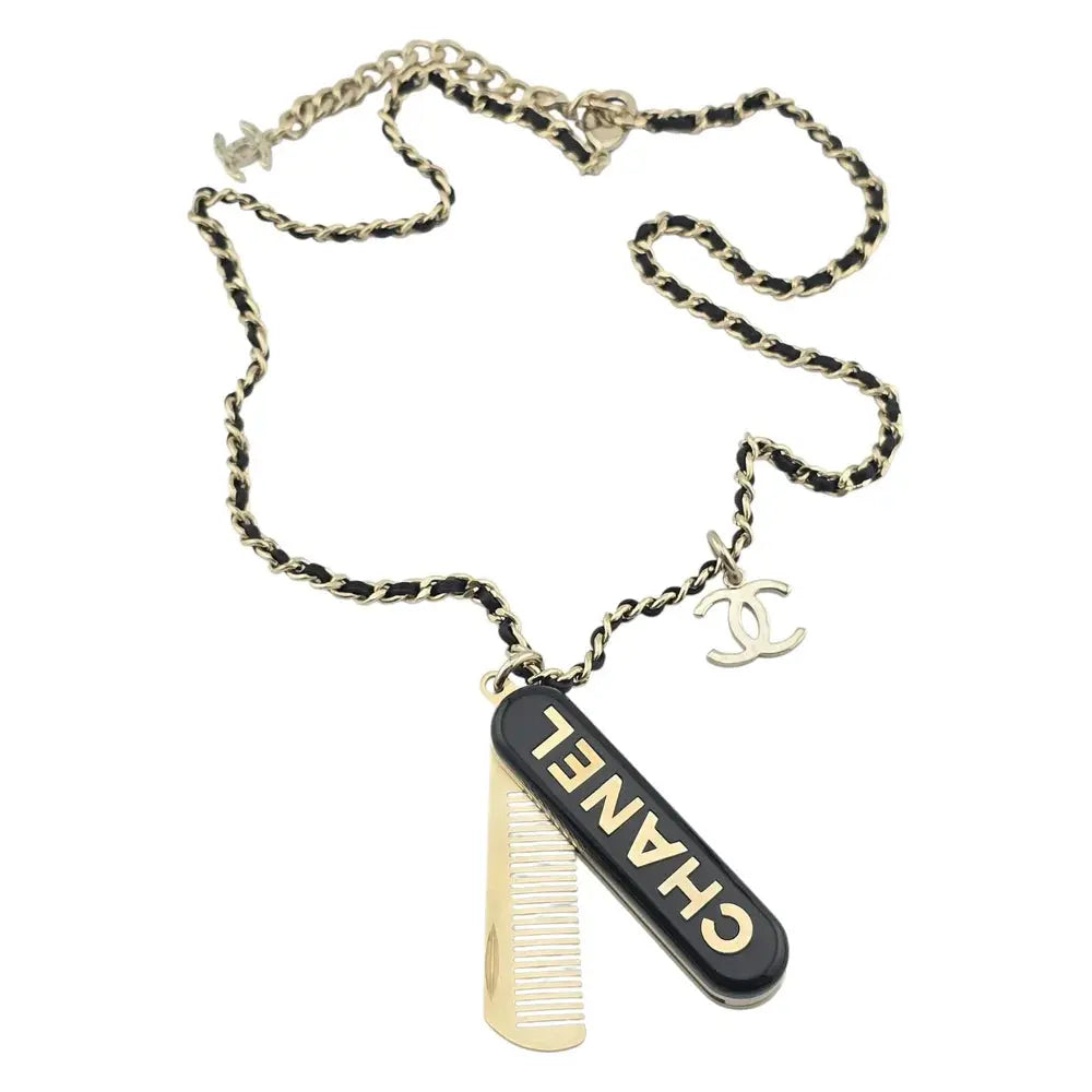 Chanel Black Gold Comb Necklace 22-23FW CHANEL