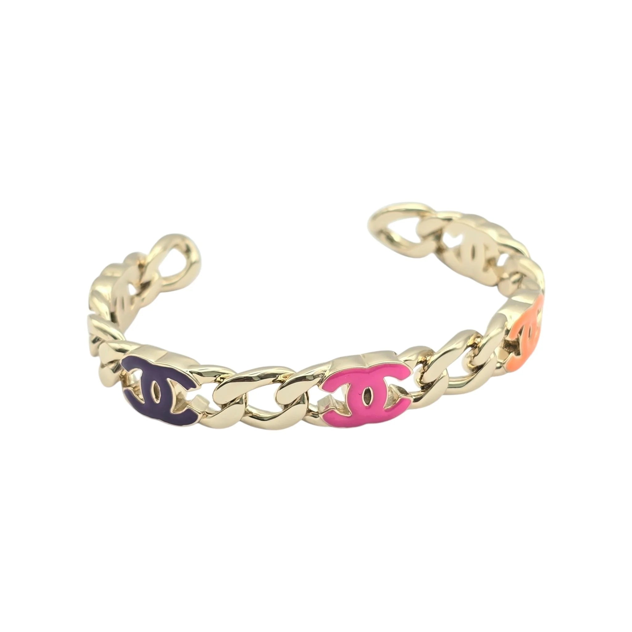 Chanel CC Enamel Chain Multicolour Cuff CHANEL