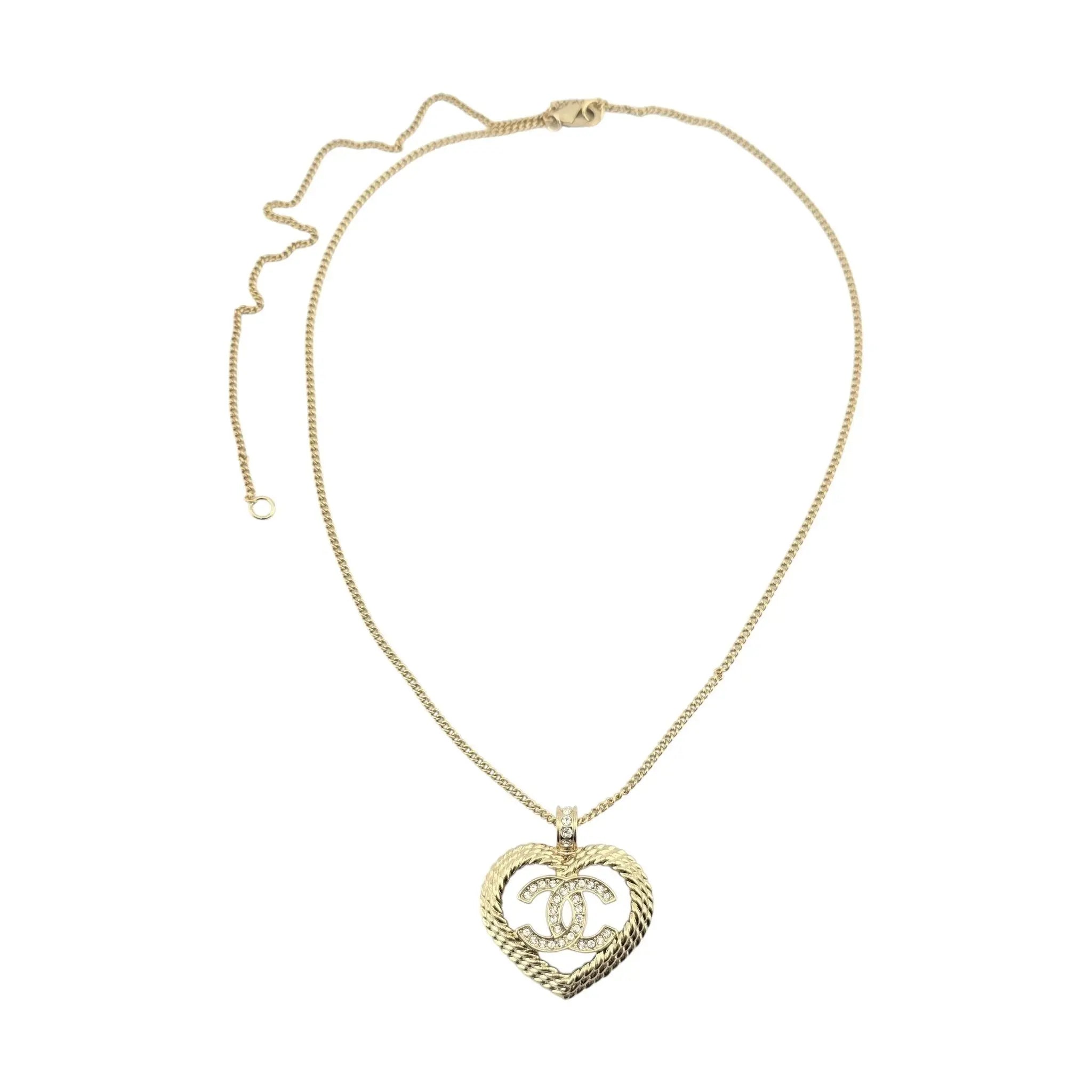 Chanel CC Heart Pendant Necklace 2024 CHANEL