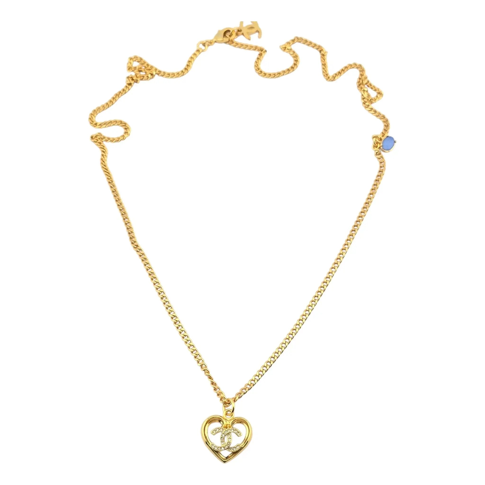 Chanel CC Gold Heart Small Pendant Necklace 2023 CHANEL
