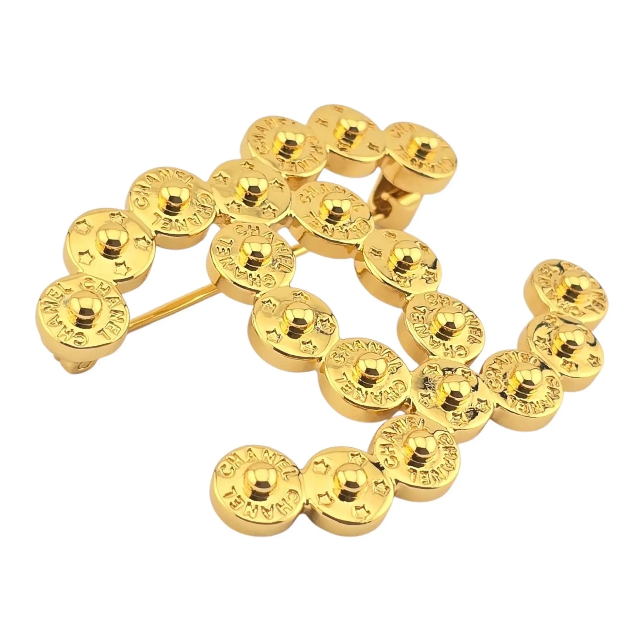 Chanel CC Gold Button Brooch 2024 CHANEL