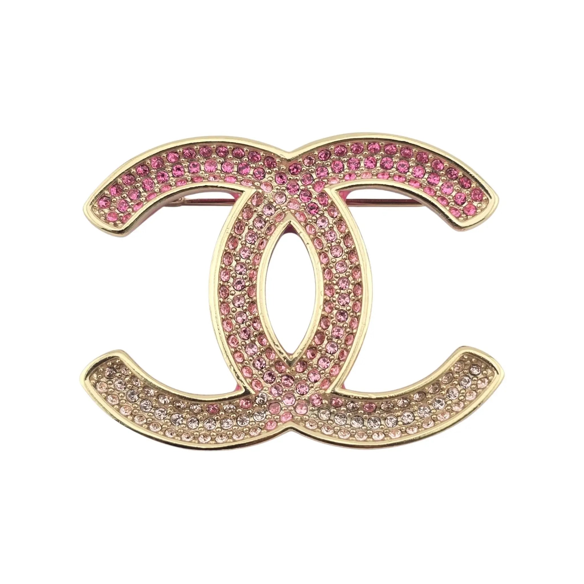 Chanel CC Pink Crystal Brooch 2023 CHANEL