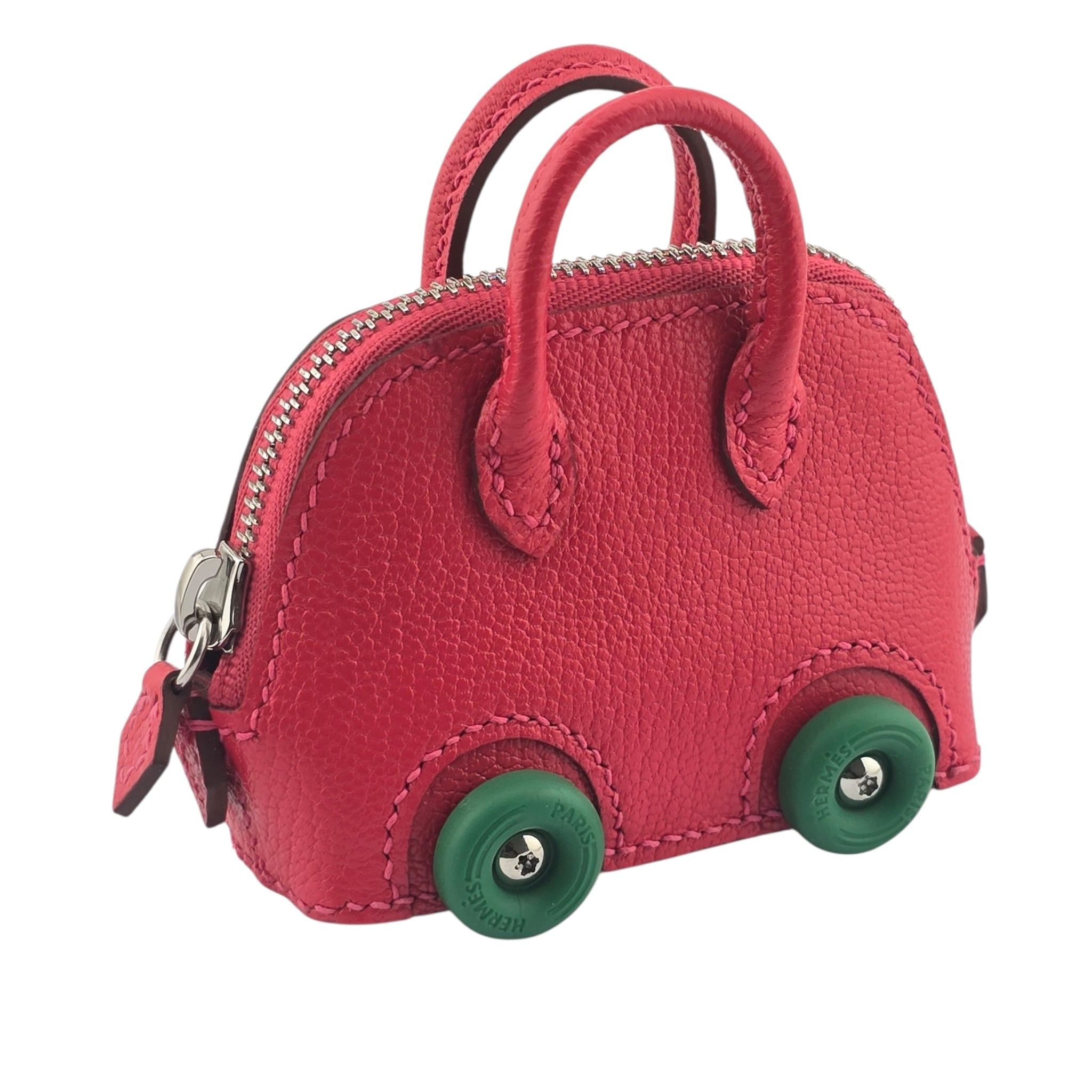 Hermes Bolide On Wheels Bag Charm Rose Extreme HERMES