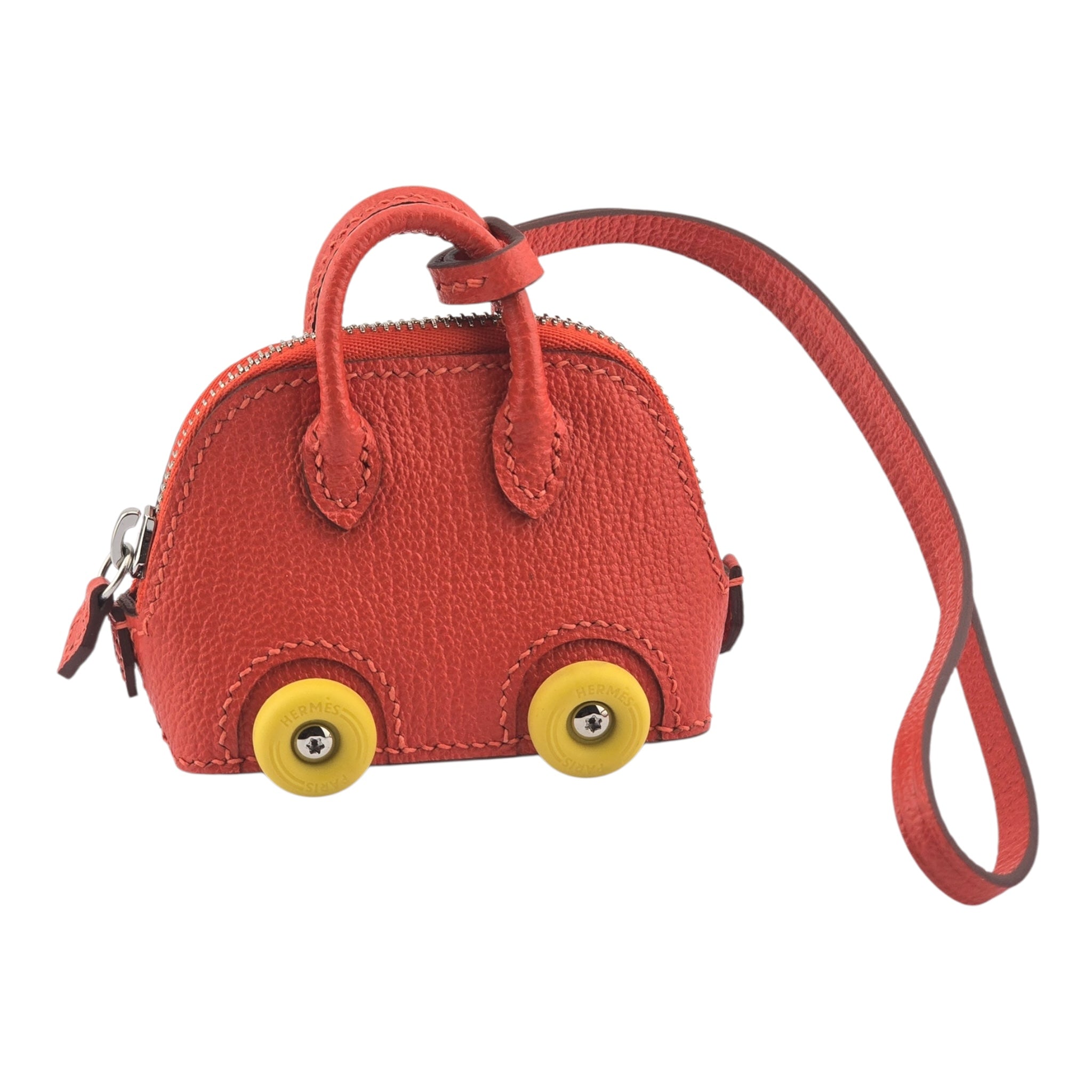 Hermes Bolide On Wheels Bag Charm Orange