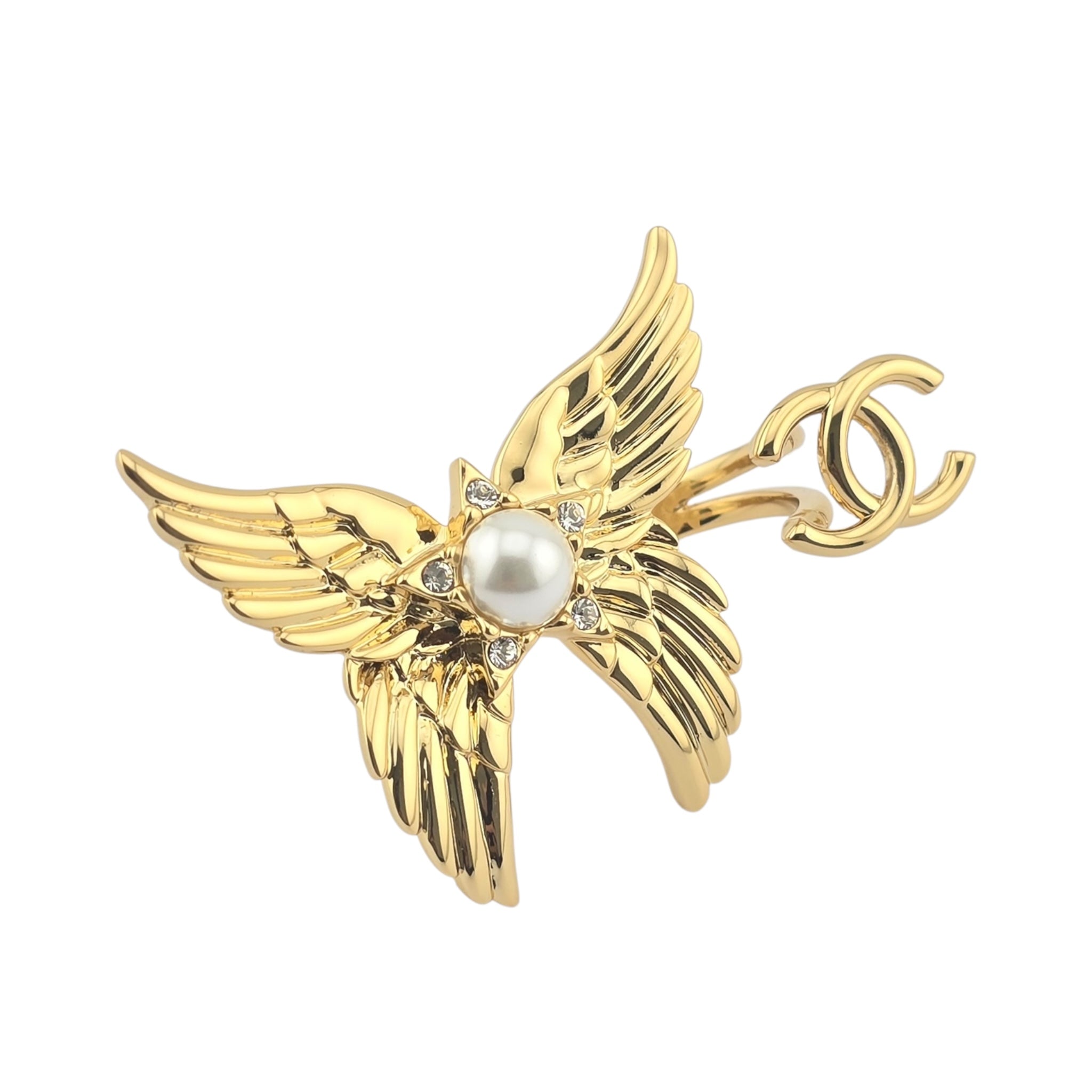 Chanel CC Wings Gold Ring 2024