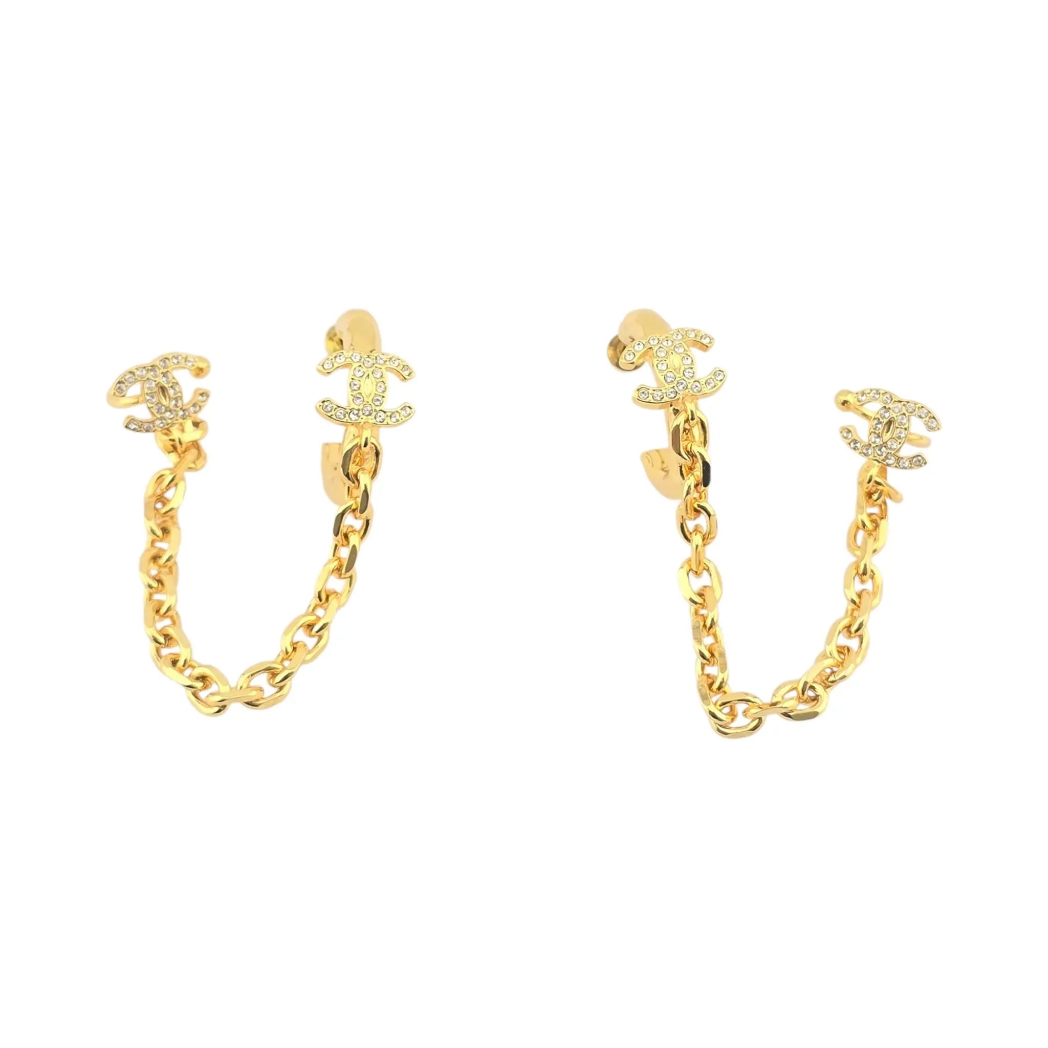 Chanel CC Gold Ear Clip Earrings 2022 CHANEL