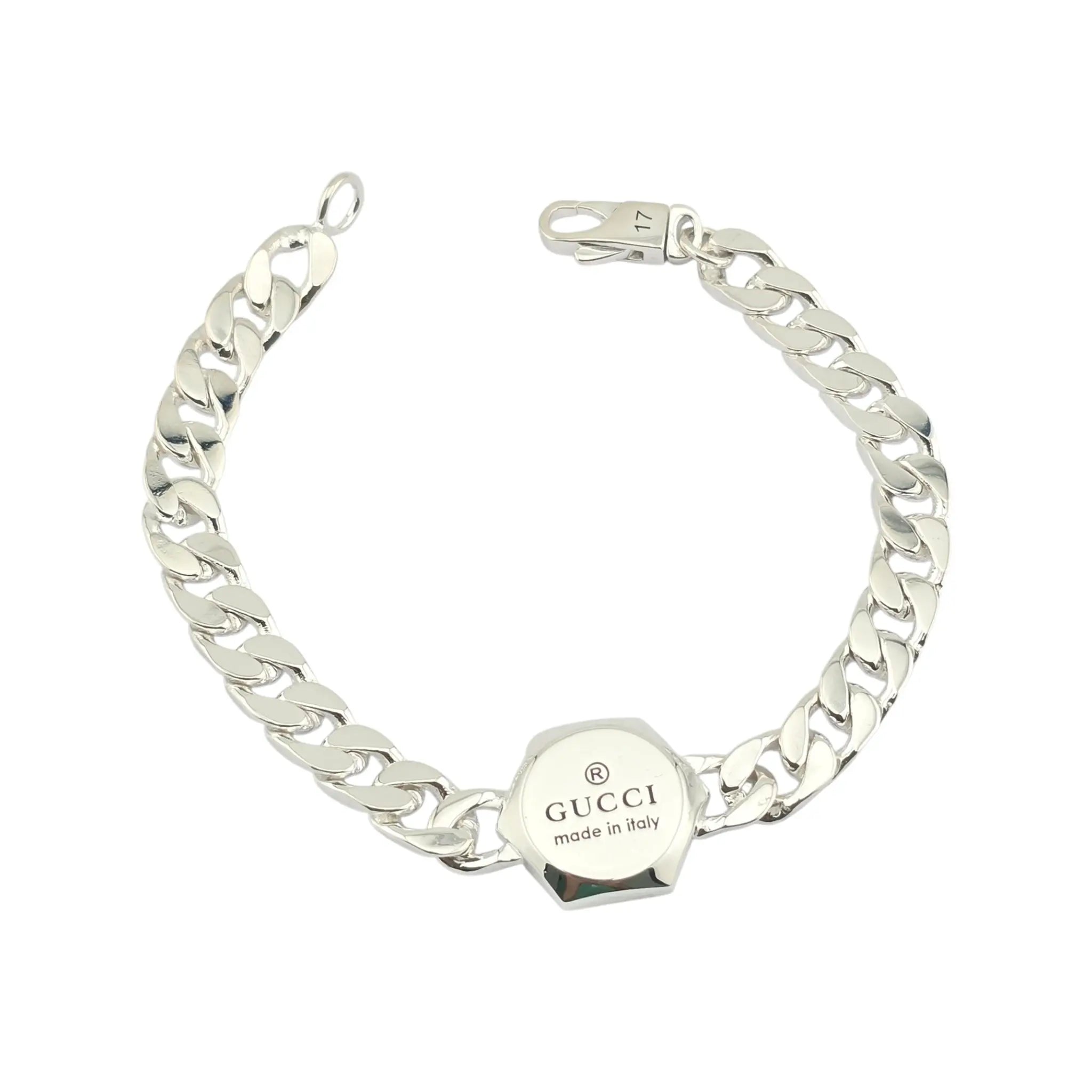 GUCCI GG Trademark Sterling Silver Bracelet GUCCI