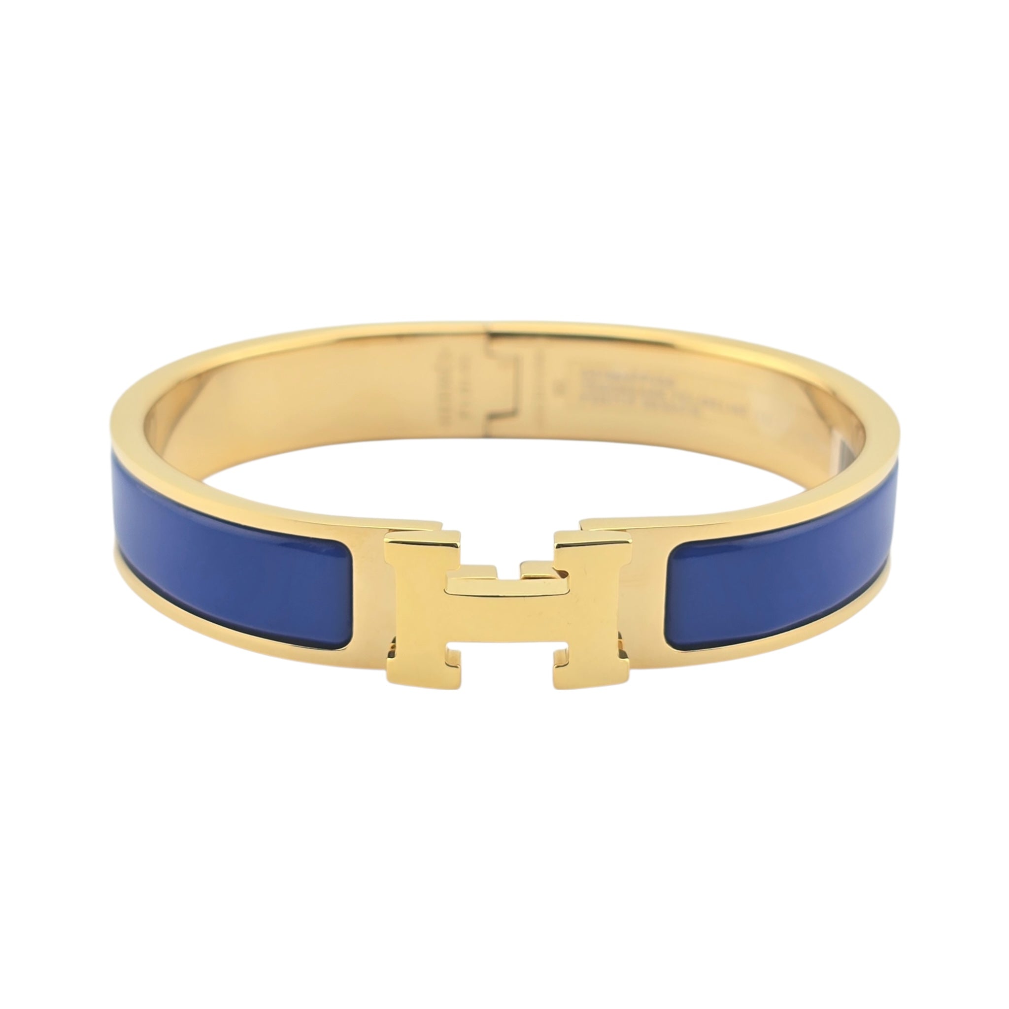 Hermes Clic H Bracelet Bleu Royal Gold GM