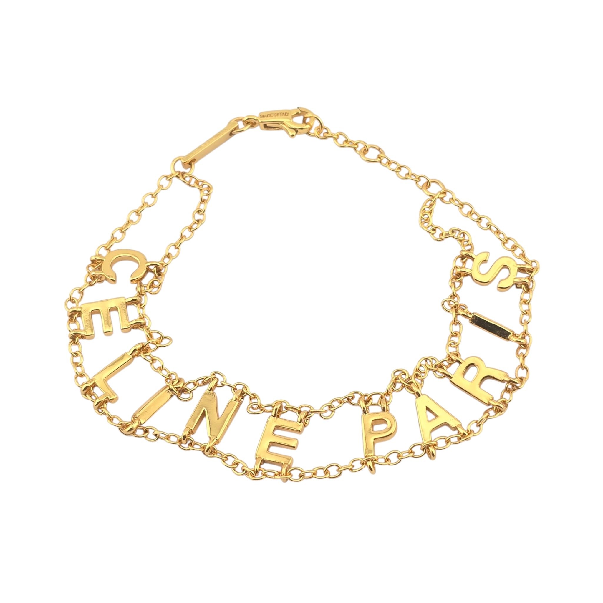 Celine Gold Logo Metal Bracelet
