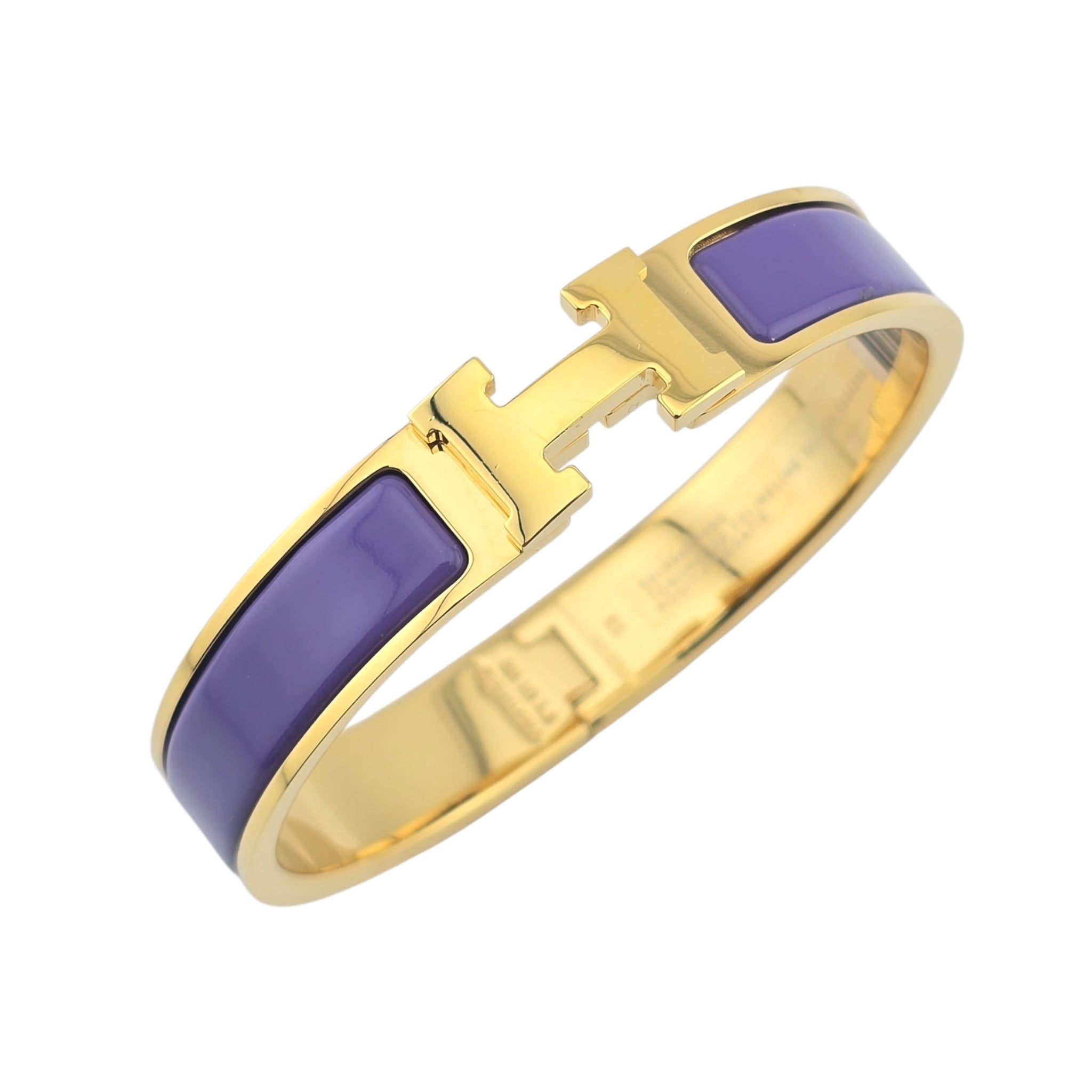 Hermes Clic H Bracelet Purple Gold GM