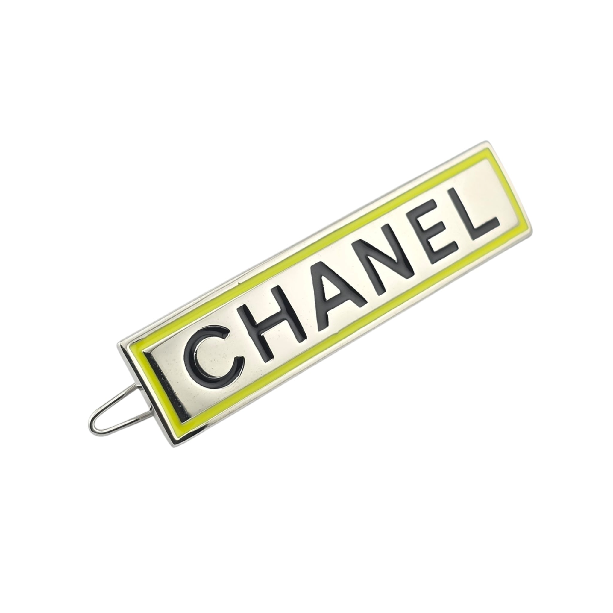 Chanel Logo Silver Hair Barrette Clip 2021
