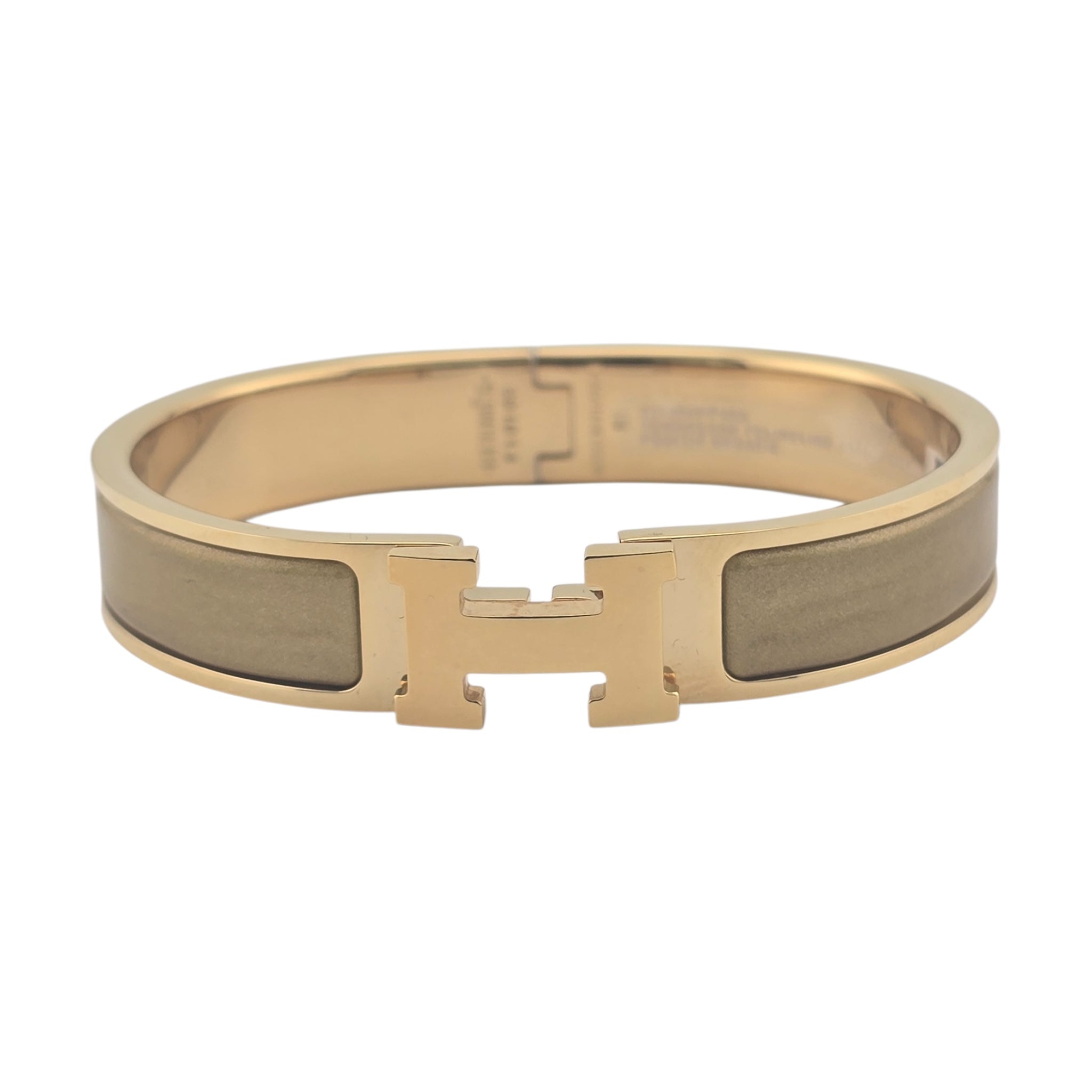 Hermes Clic H Bracelet Glitter Gold GM