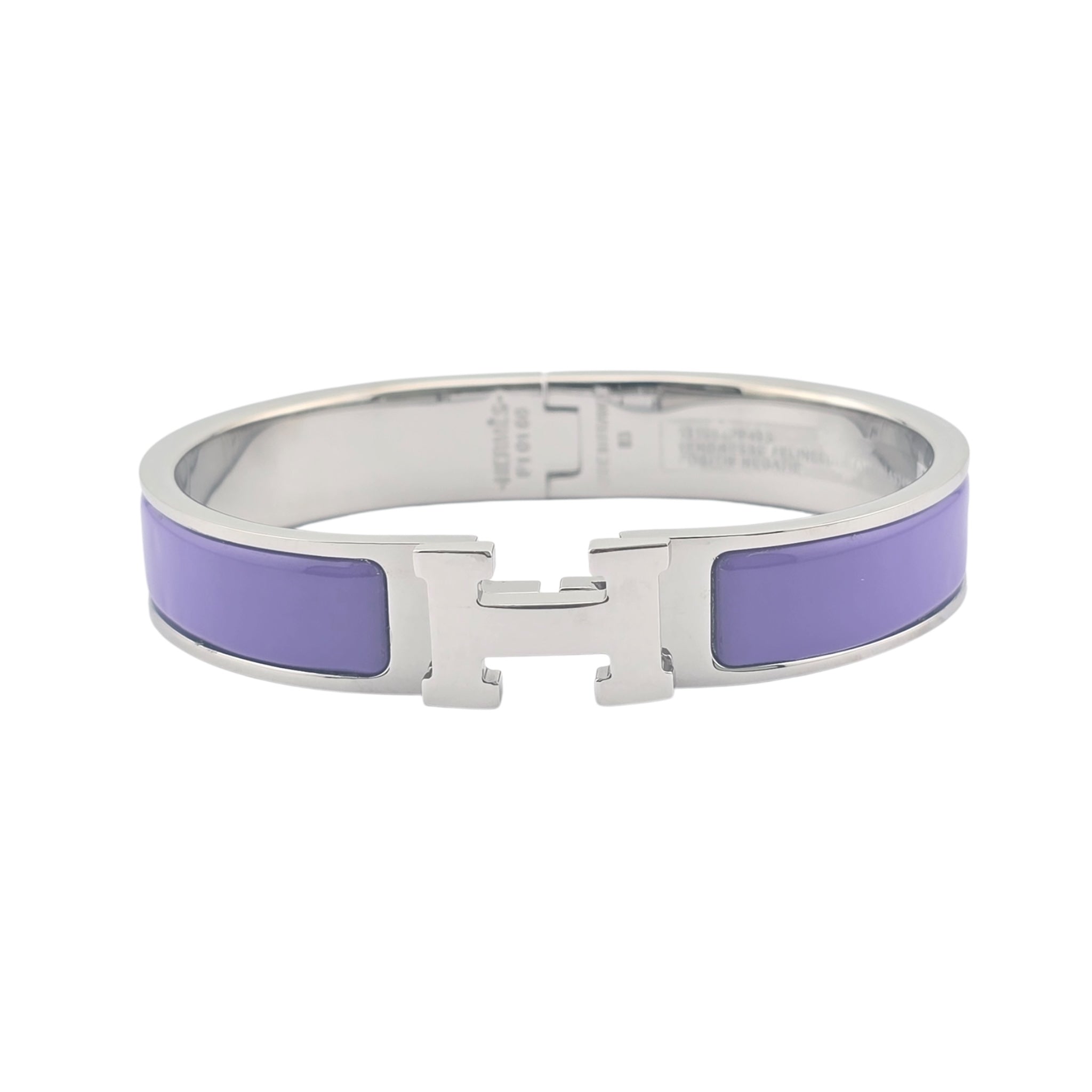 Hermes Clic H Bracelet Purple Lilas Palladium GM