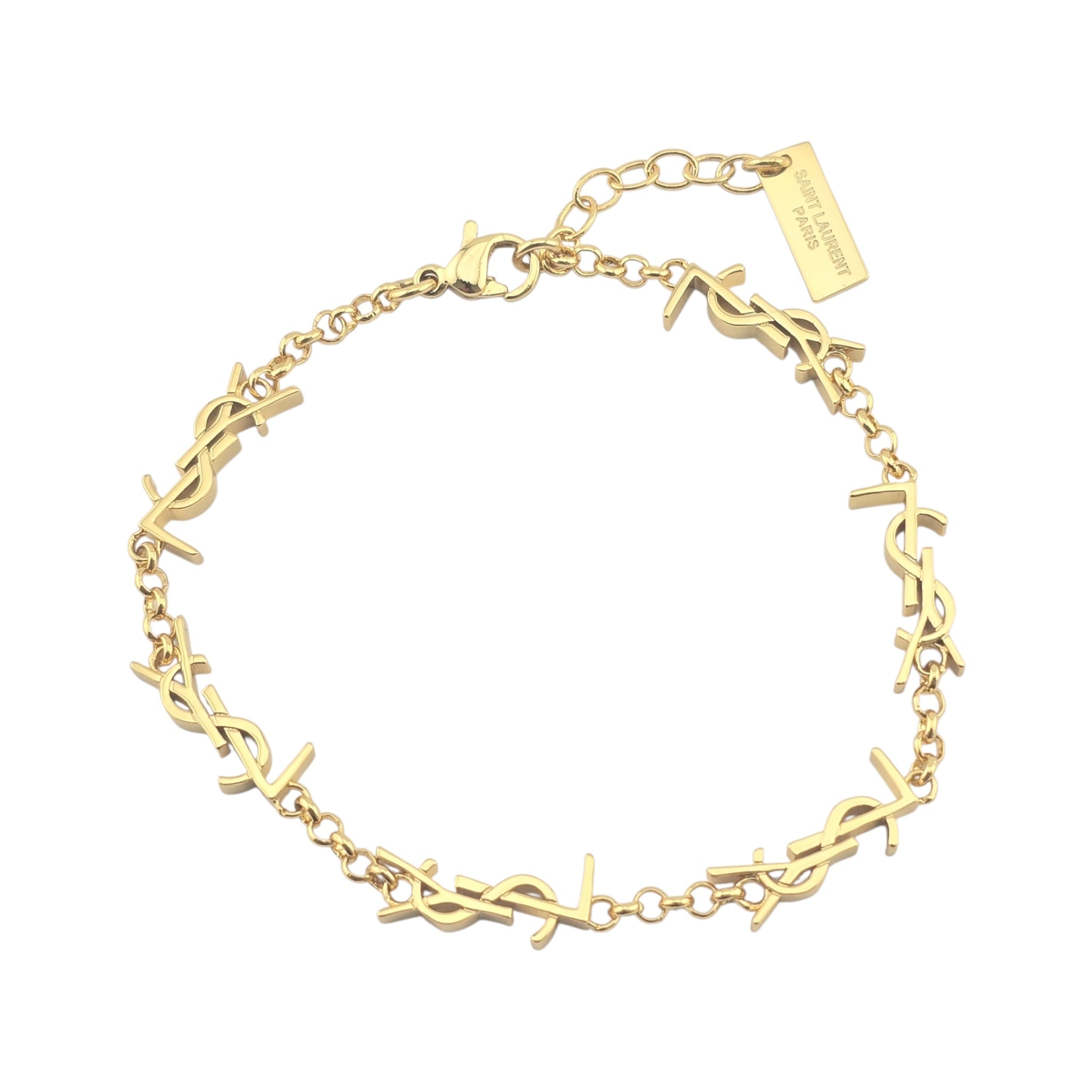 Saint Laurent YSL Cassandre Gold Metal Bracelet