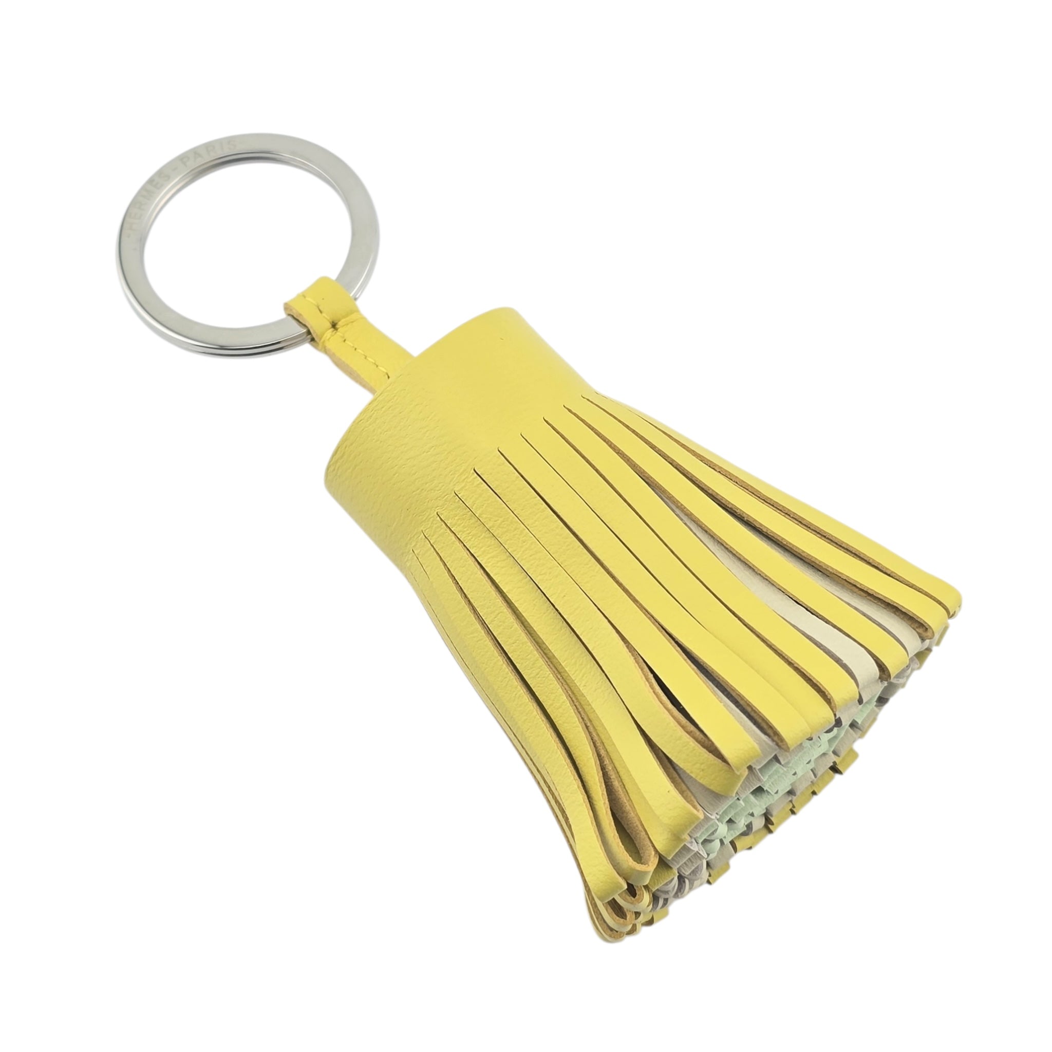 Hermes Carmen Key Ring Lime / Craie