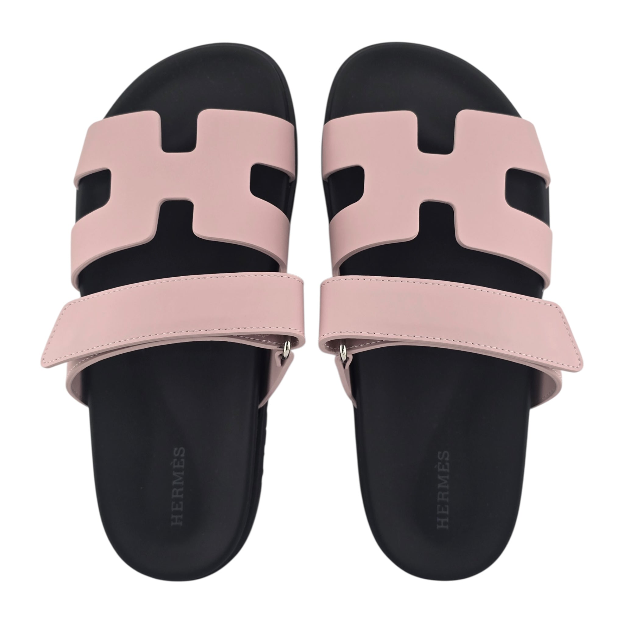 Hermes Chypre Leather Sandal Rose Cancan 39 UK6 HERMES