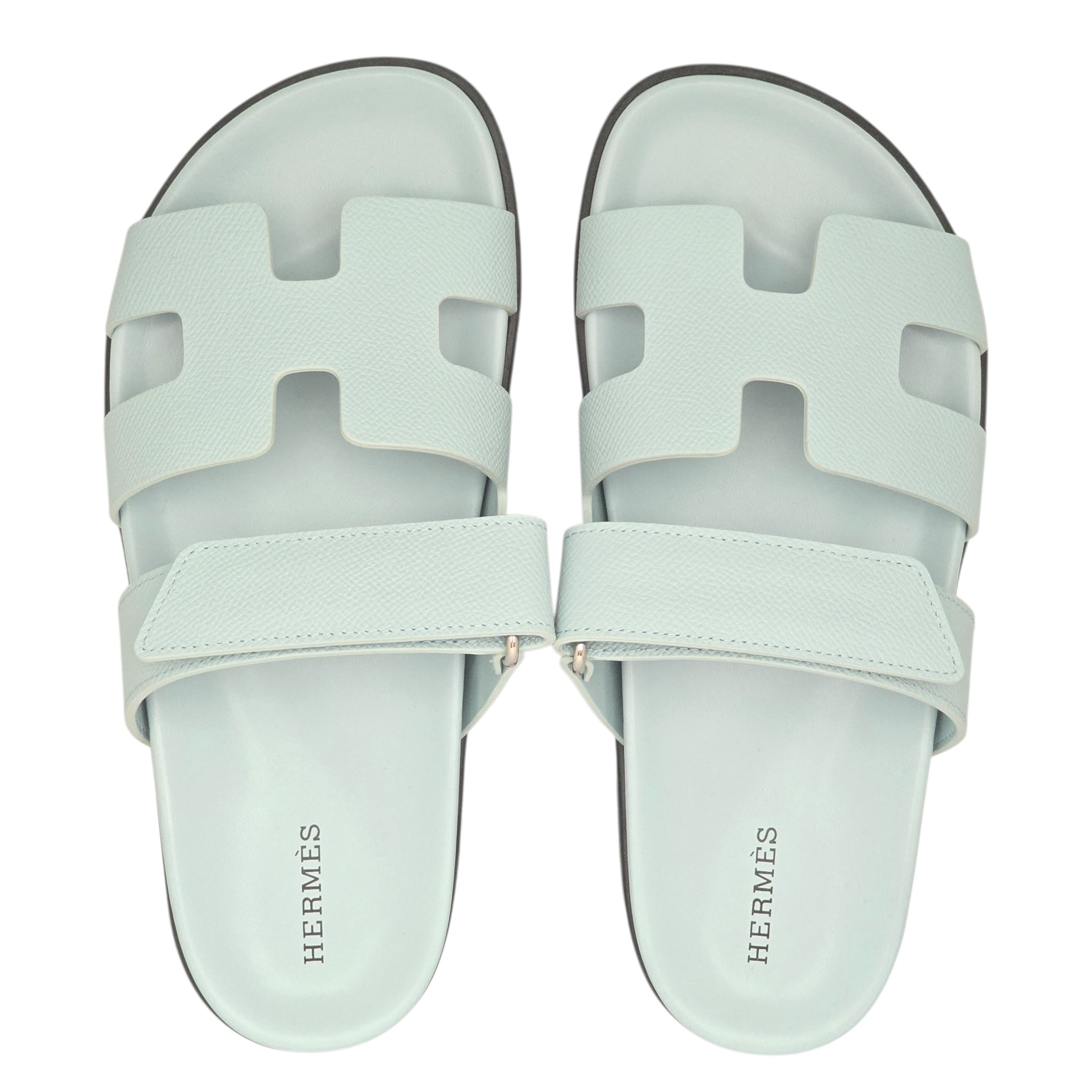 Hermes Chypre Suede Sandal Bleu 39 UK6 HERMES