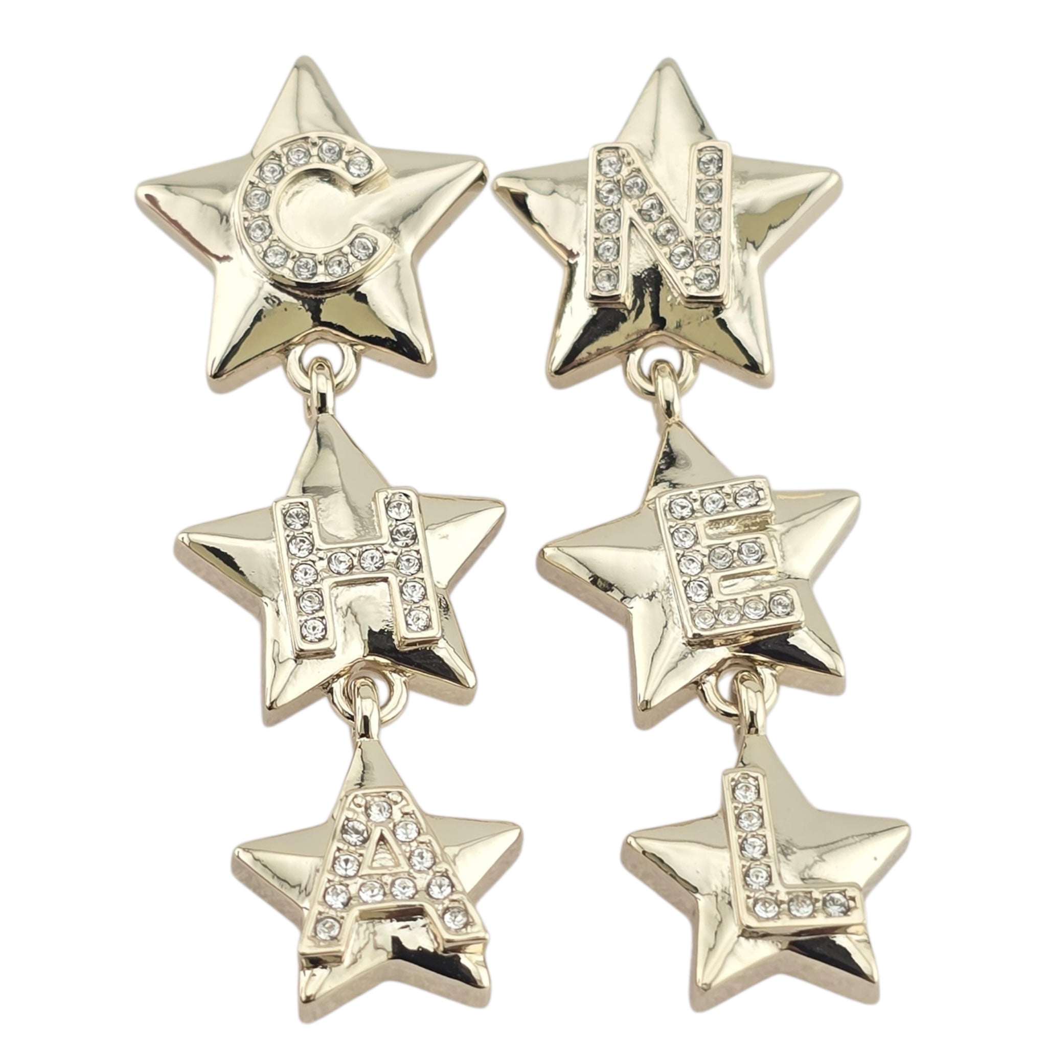 Chanel CC Gold Star Drop Earrings 2025 CHANEL