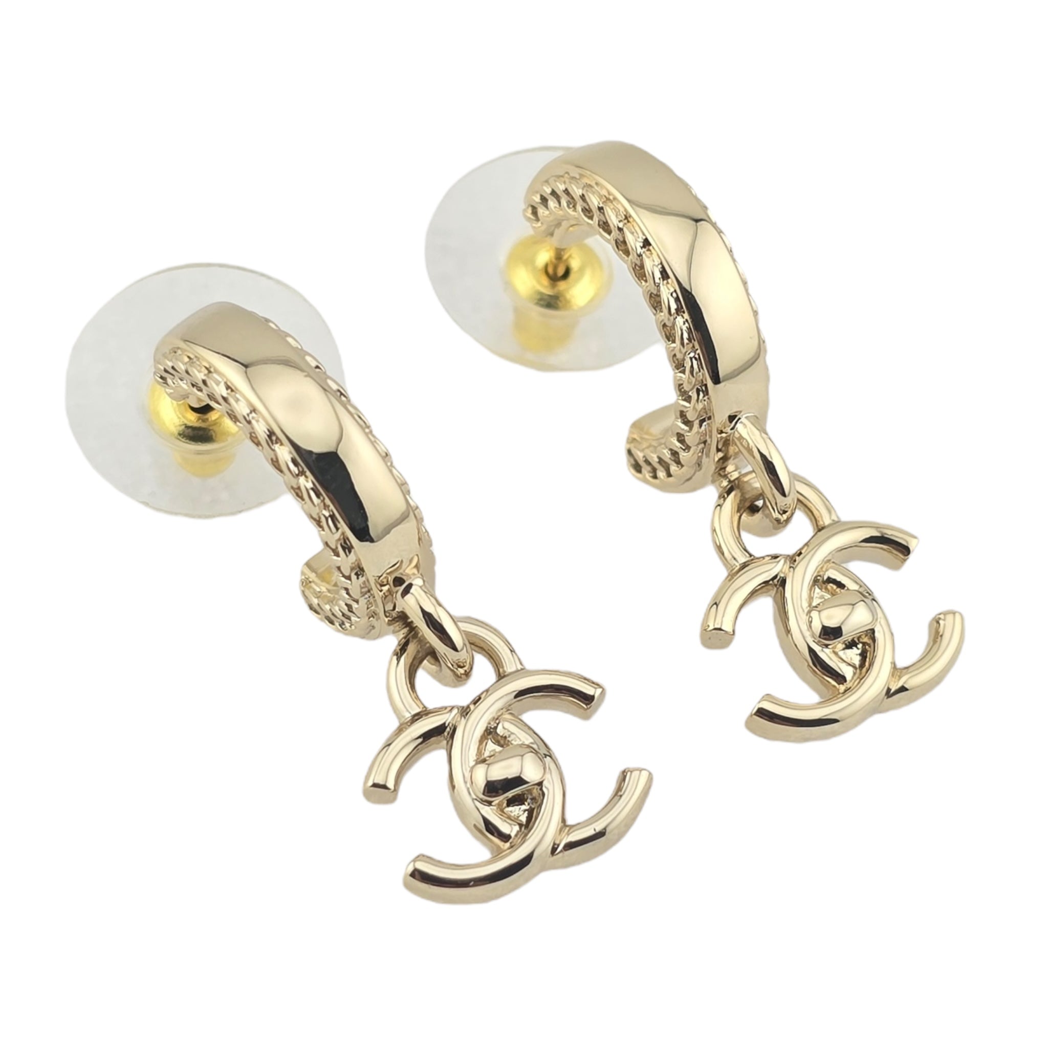 Chanel CC Gold Turnlock Drop Earrings 2025 CHANEL