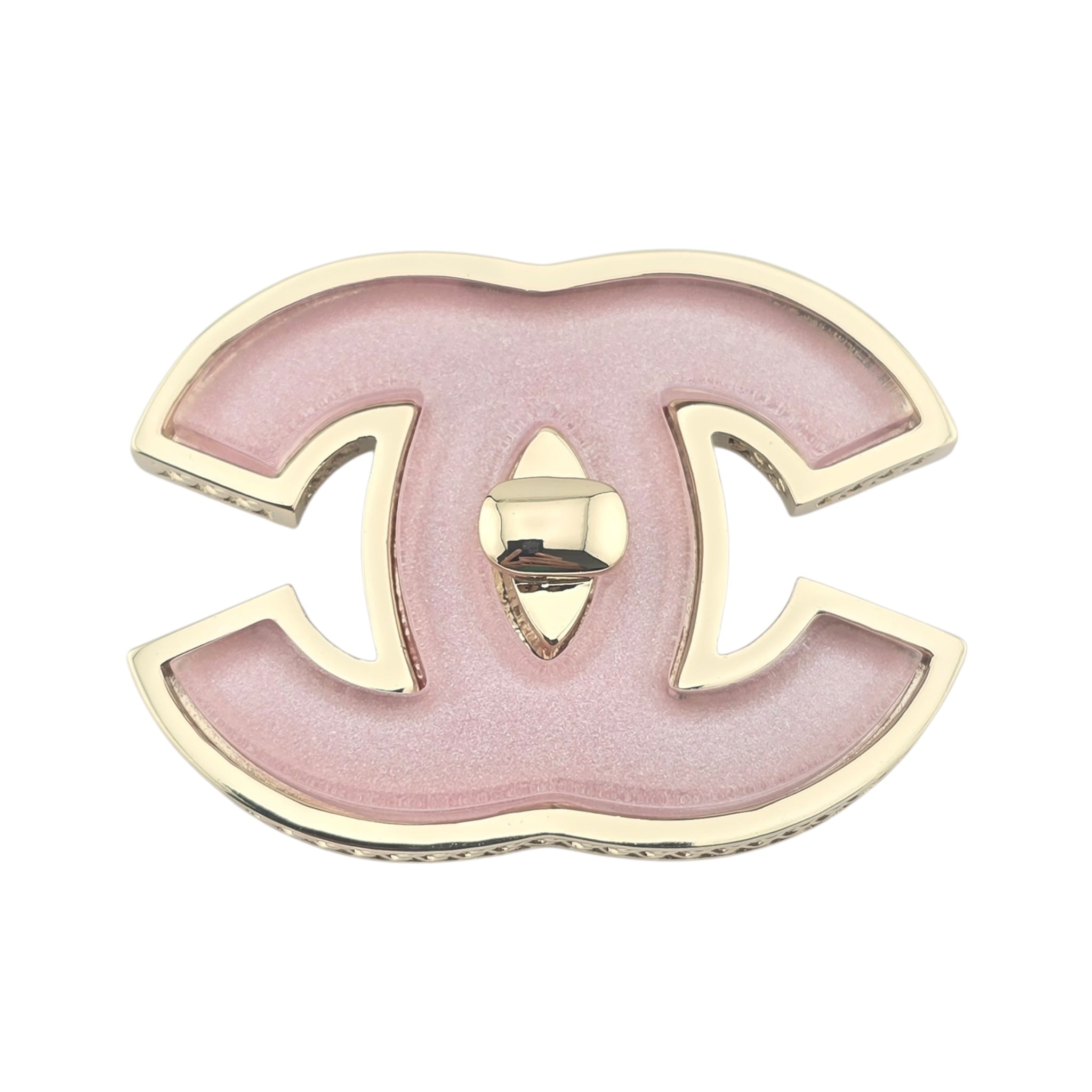 Chanel CC Gold Pink Resin Brooch 2025 CHANEL