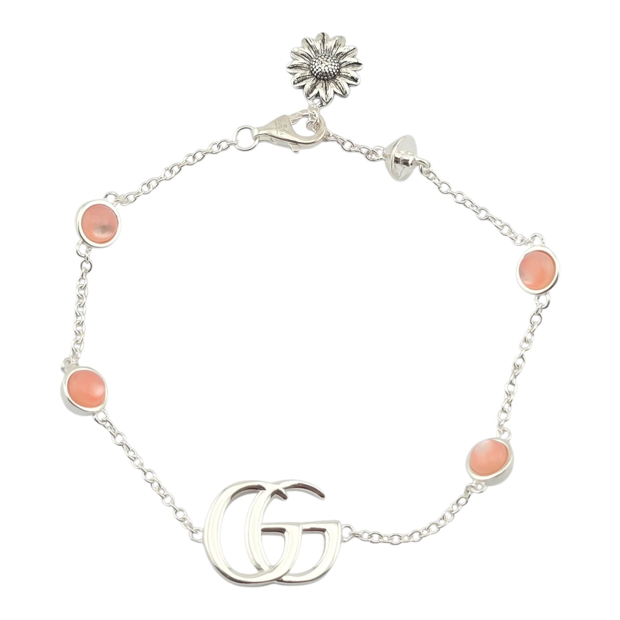 GUCCI GG Marmont Sterling Silver Pink Mother of Pearl Bracelet GUCCI