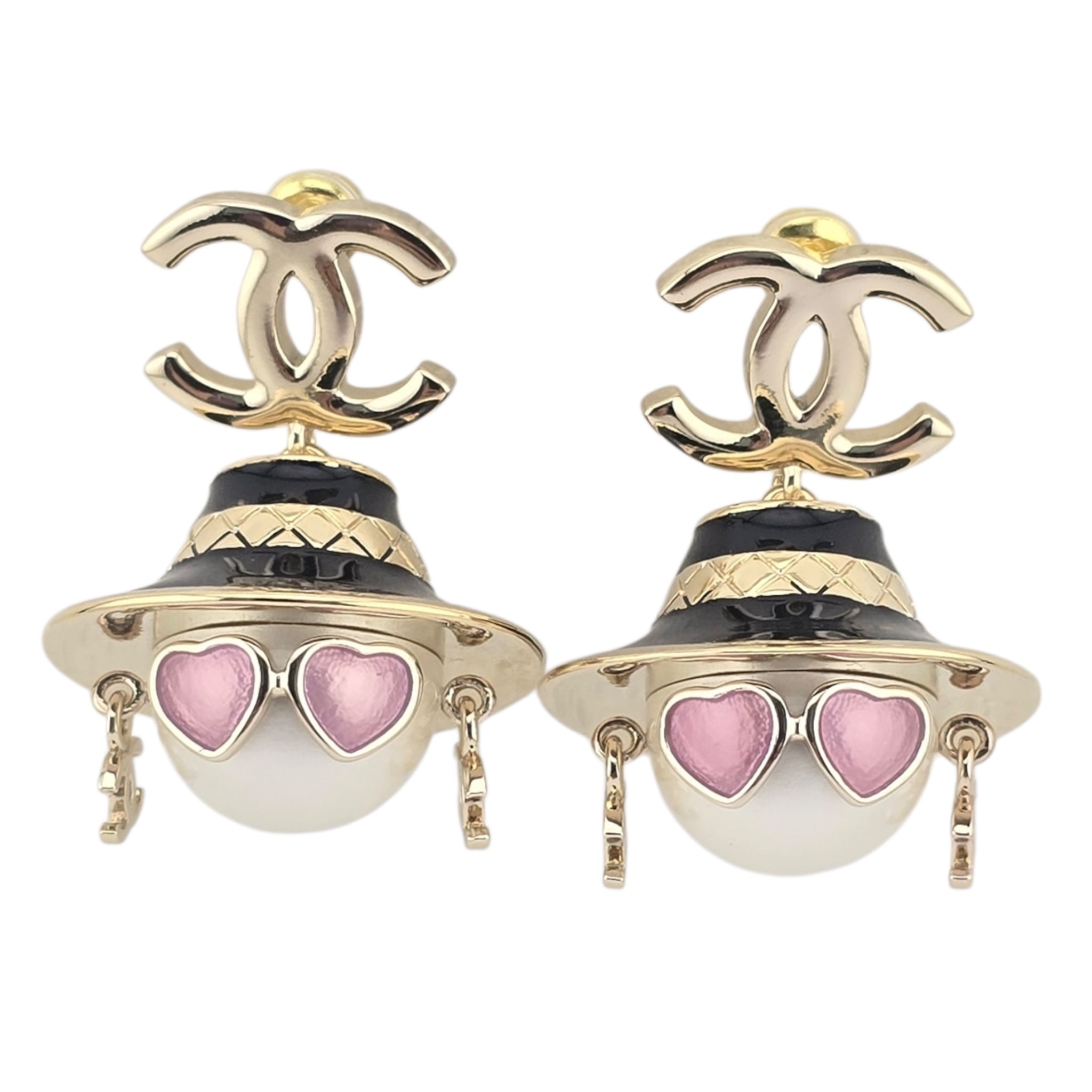 Chanel CC Robot Gabrielle Doll Black Earrings 25B CHANEL